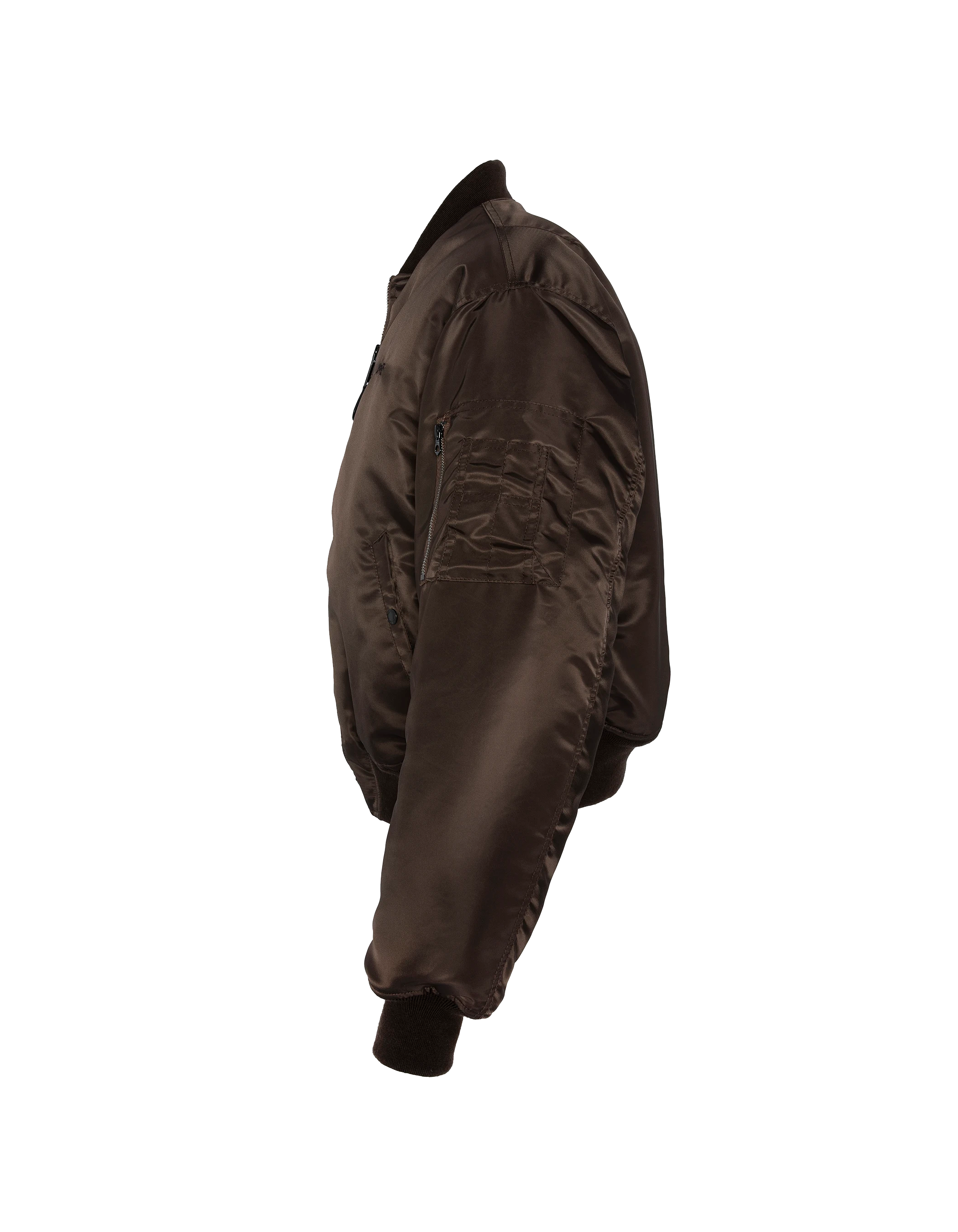 Bomber MA-1 90er dunkelbraun in recyceltem Nylon, übergroßer Schnitt-3