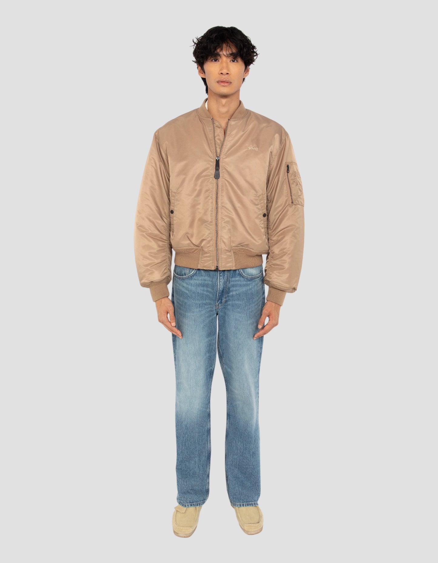 Bomber MA-1 90's désert en nylon recyclé, coupe oversize