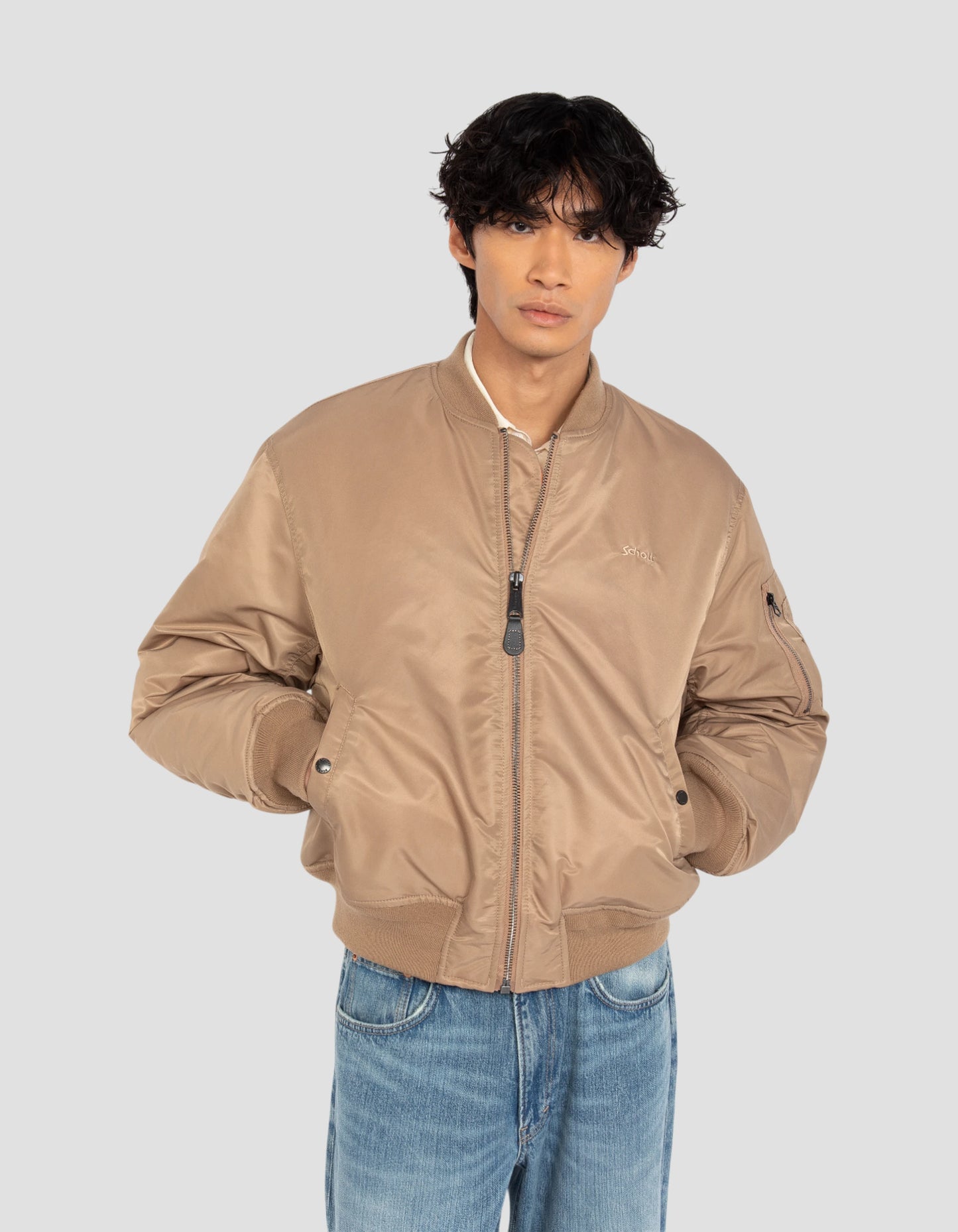 Bomber MA-1 90's désert en nylon recyclé, coupe oversize