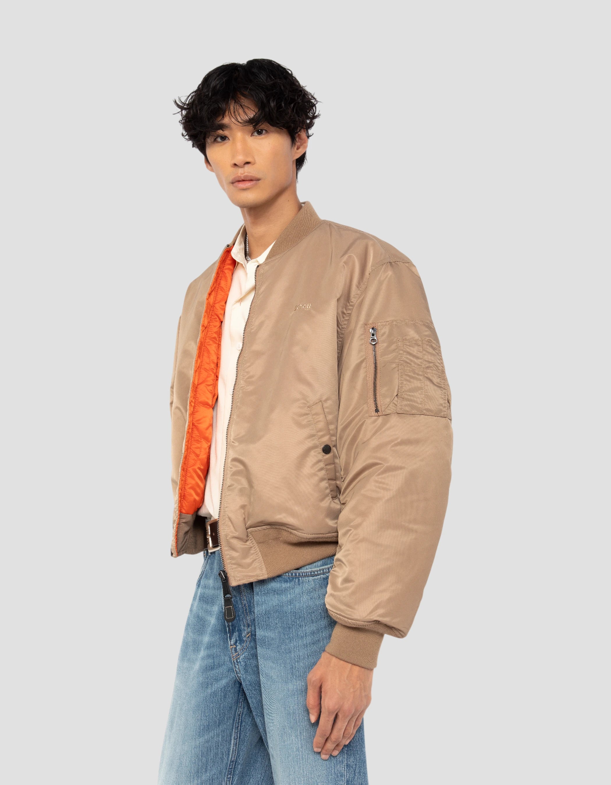 Bomber MA-1 90's désert en nylon recyclé, coupe oversize-4