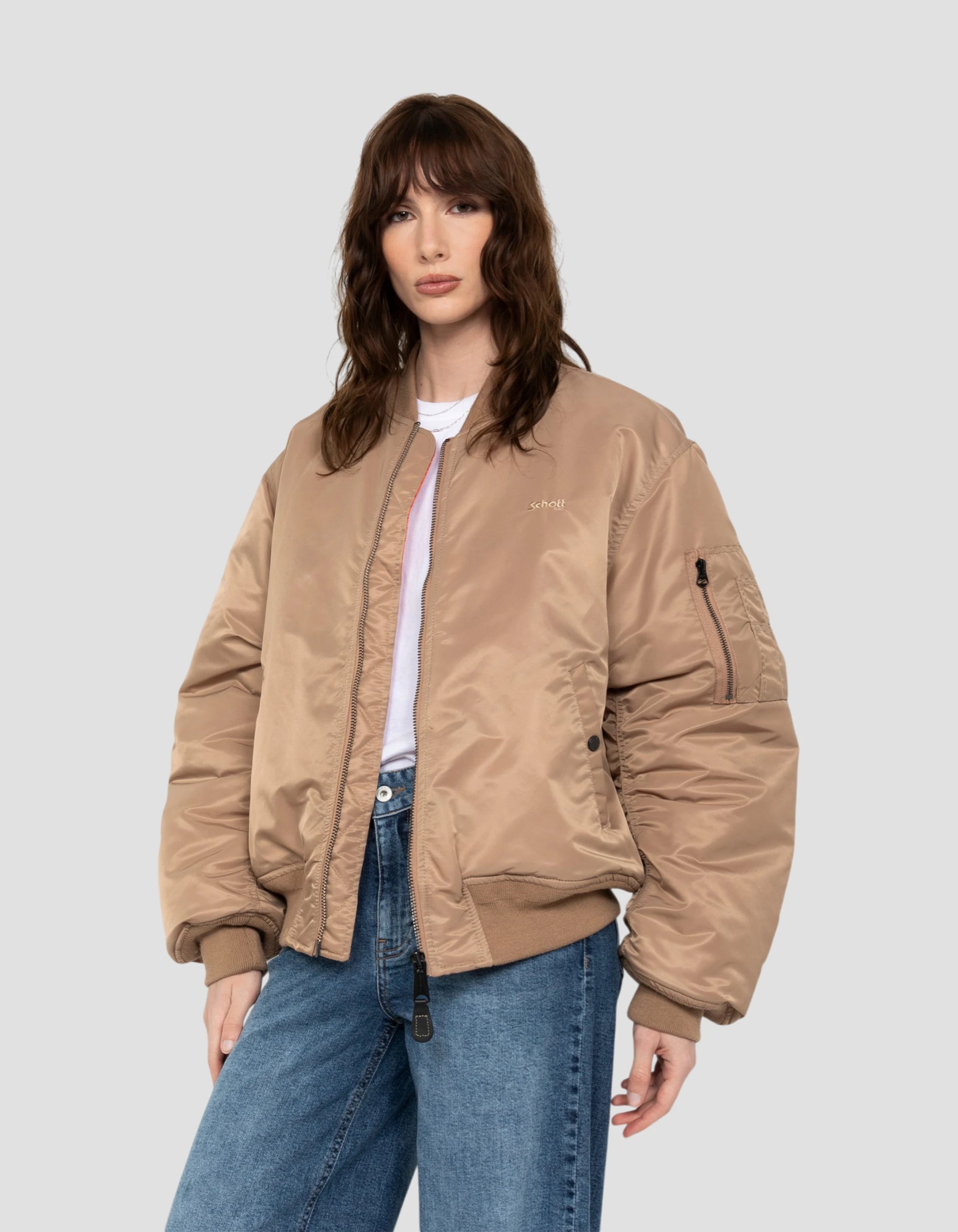 Bomber MA-1 90's Desert en nylon reciclado, corte uversize-4