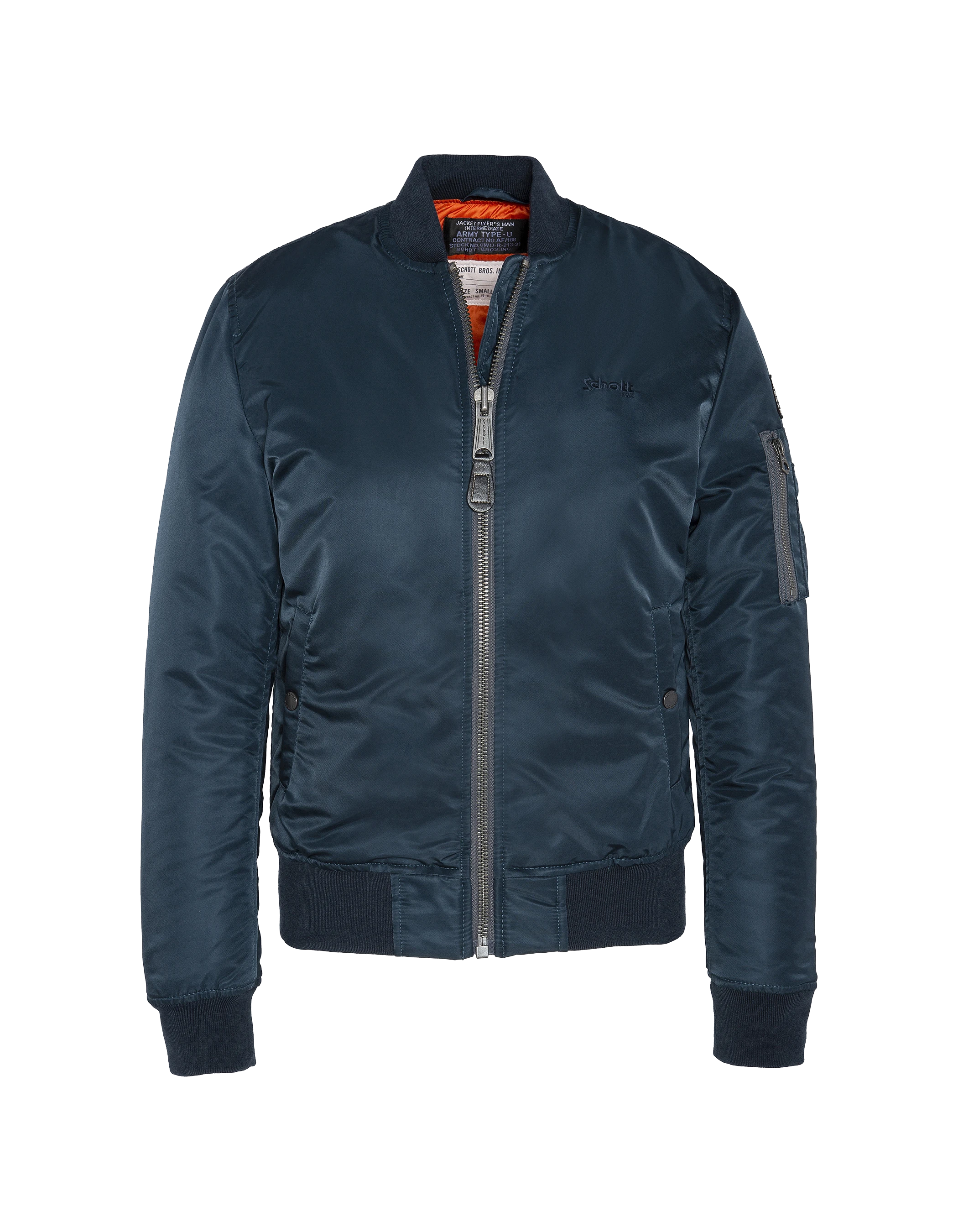 Bomber Ma -1 Navy blue in recycled nylon, fitted cut - Airforcewrs Bomber Ma -1 Navy blue in recycled nylon, fitted cut - Airforcewrs