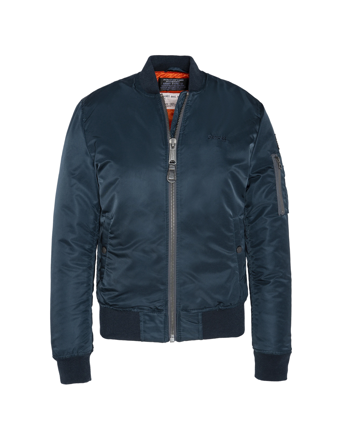 Bomber Ma -1 Navy blue in recycled nylon, fitted cut - Airforcewrs Bomber Ma -1 Navy blue in recycled nylon, fitted cut - Airforcewrs