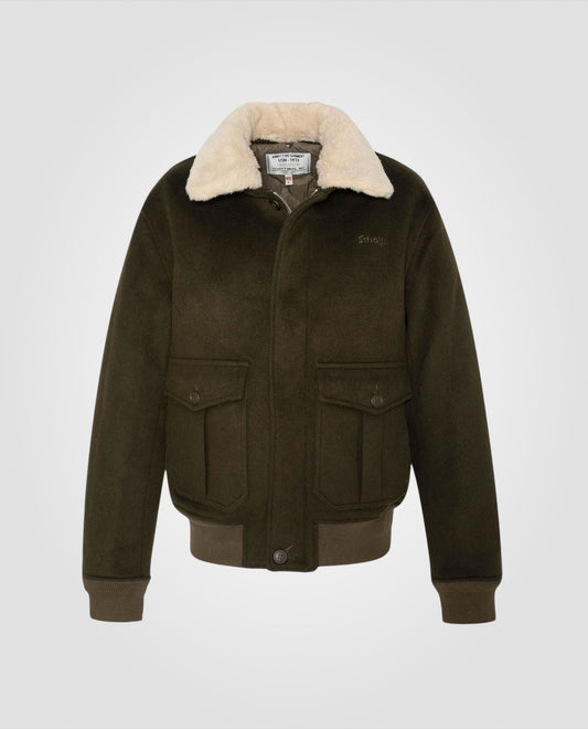 Mischwolle Khaki Pilotjacke