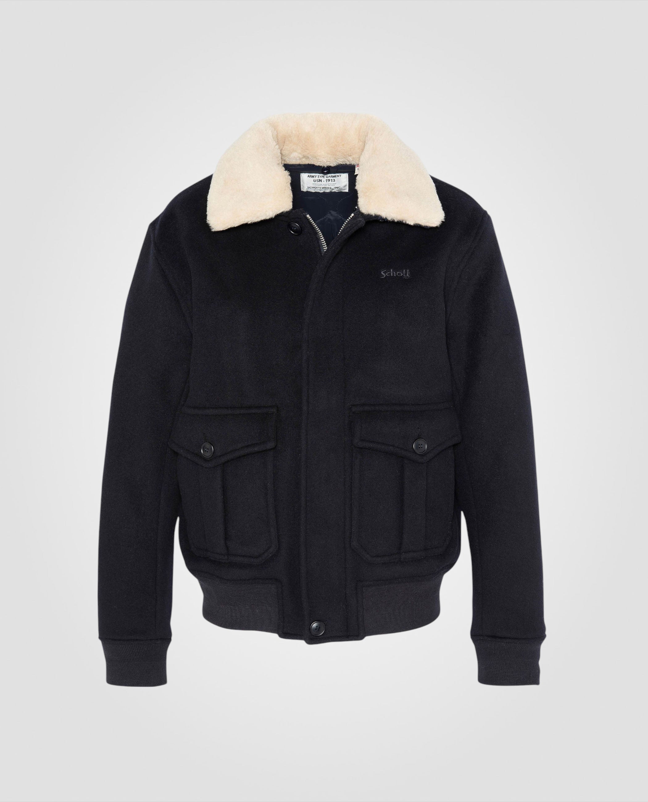 Marineblaue Pilotjacke gemischt-2