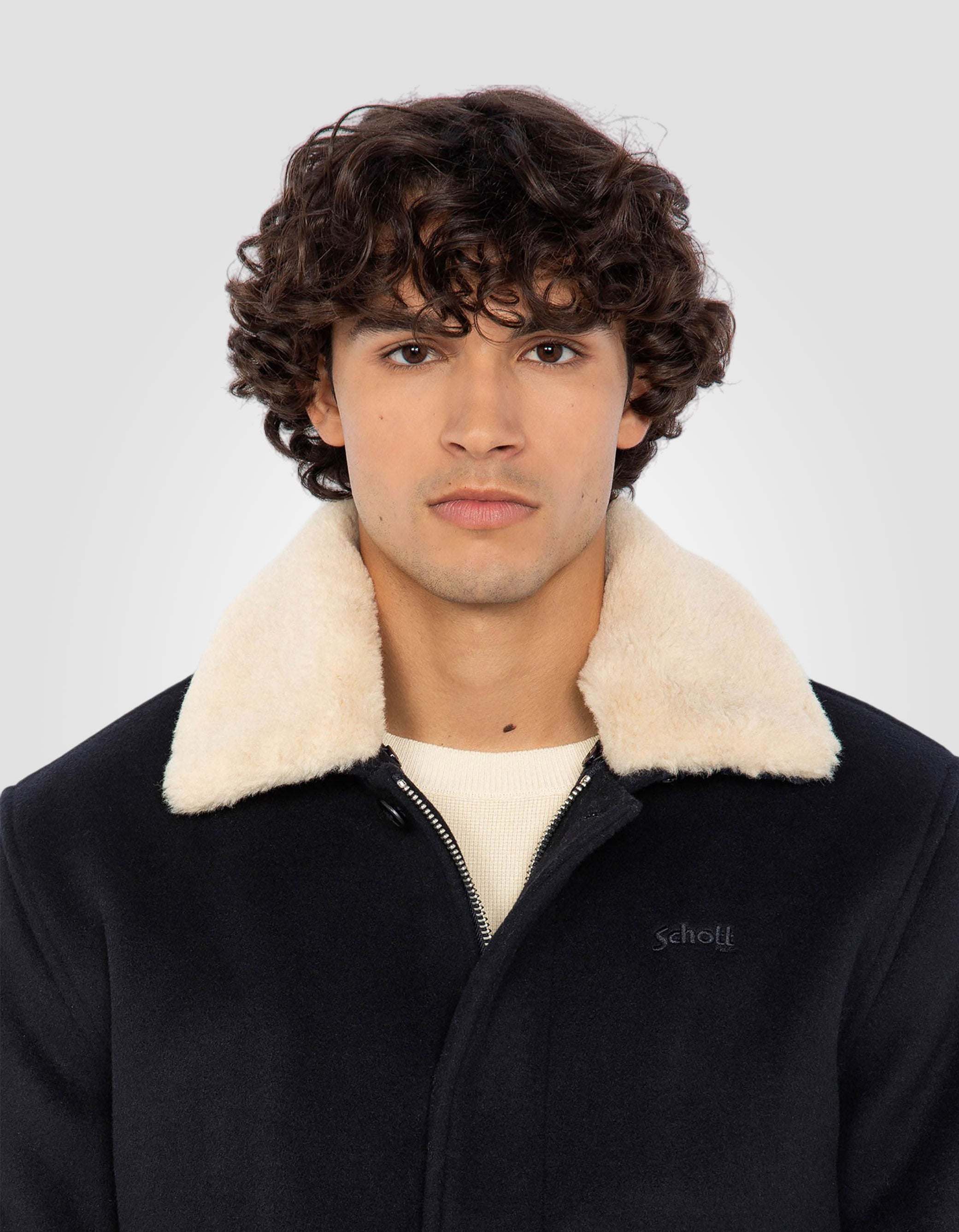 Marineblaue Pilotjacke gemischt-5