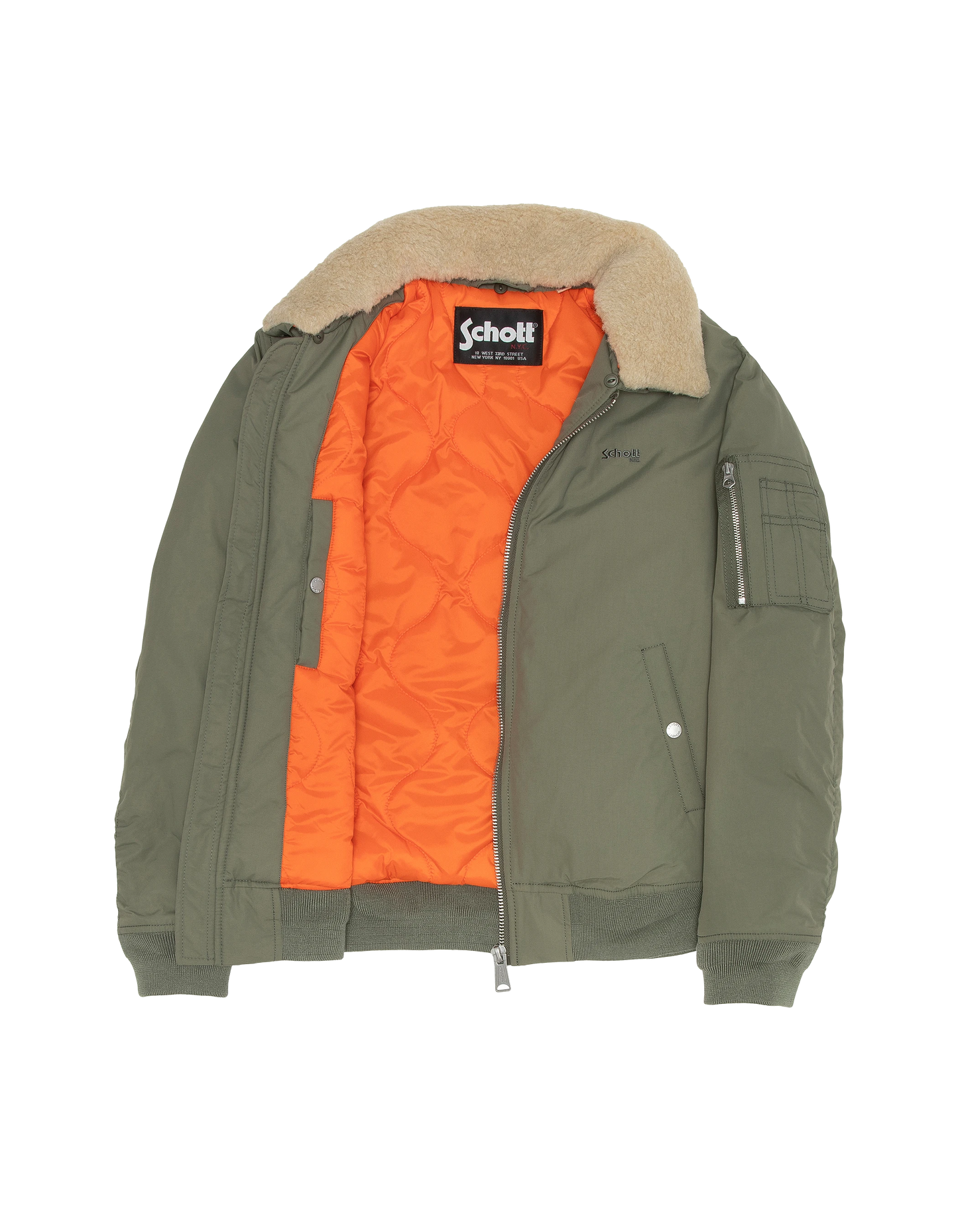 Jocket Bedge Color Sage and beige Army jacket - Airkraft2 | Schott NYC®