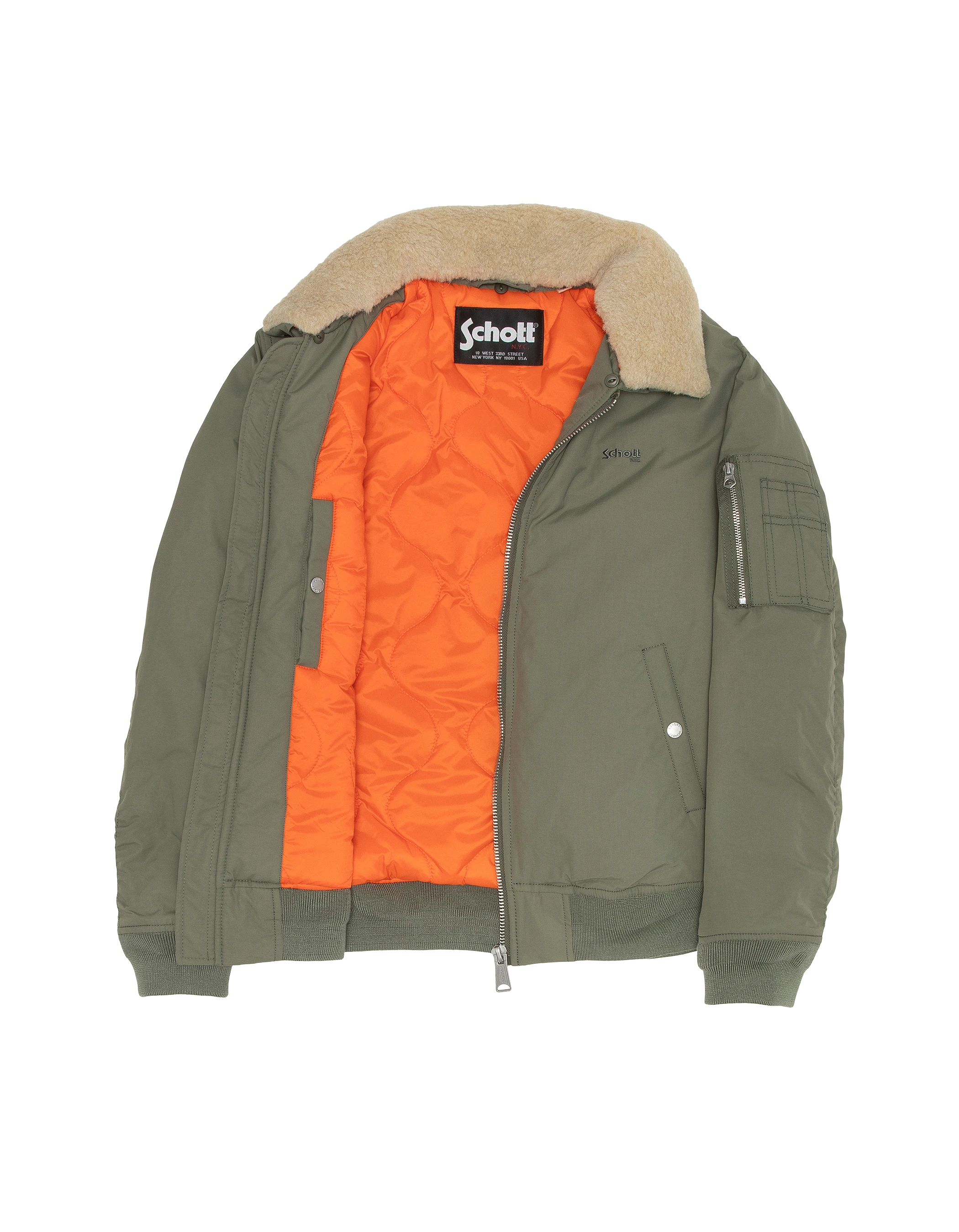 Blouson army sage et beige-4
