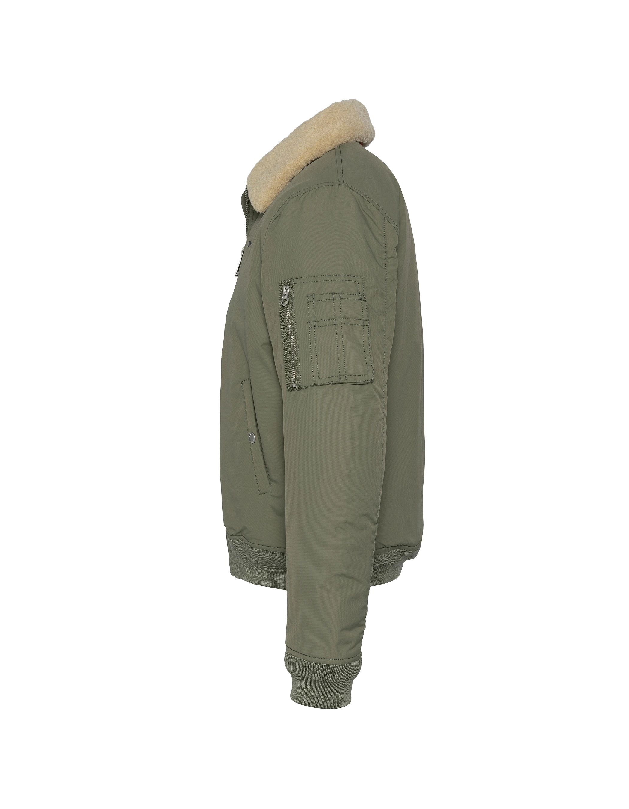 Blouson army sage et beige-5