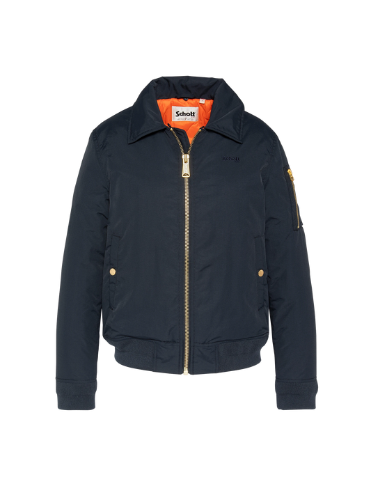 Bomber Ma -1 Navy blue in recycled nylon, fitted cut