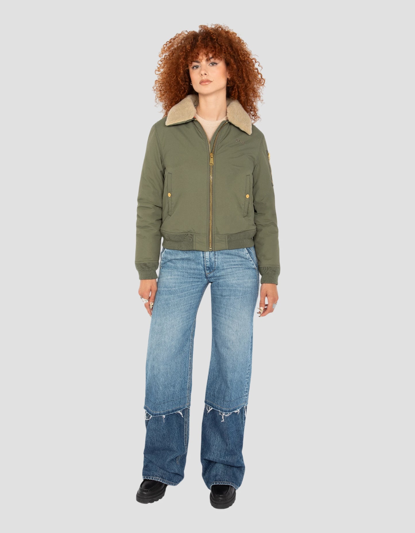 Giacca B-15 tipo B-15 saggio e beige