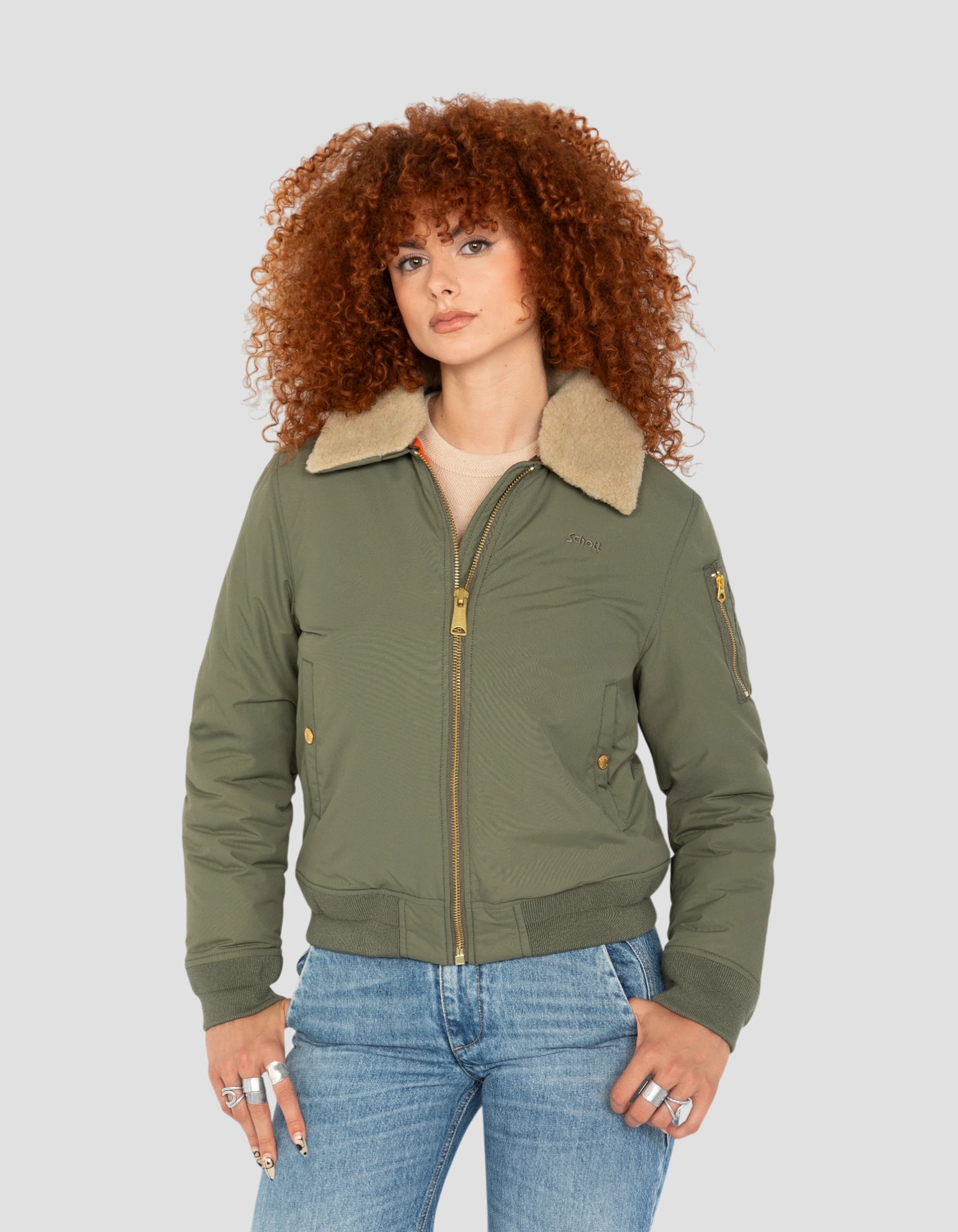 Giacca B-15 tipo B-15 saggio e beige-3