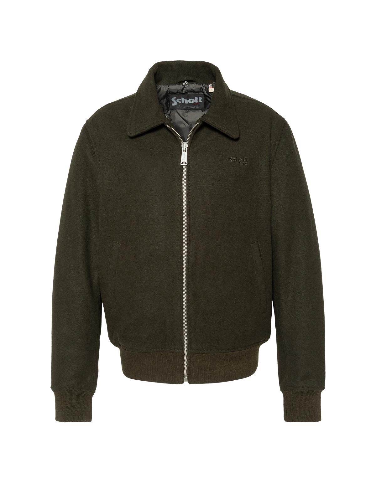 Blouson pilote kaki en laine mélangée-3