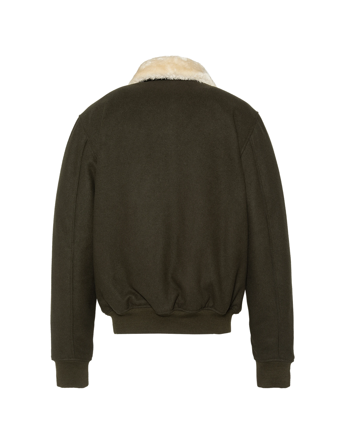 Blouson pilote kaki en laine mélangée-2
