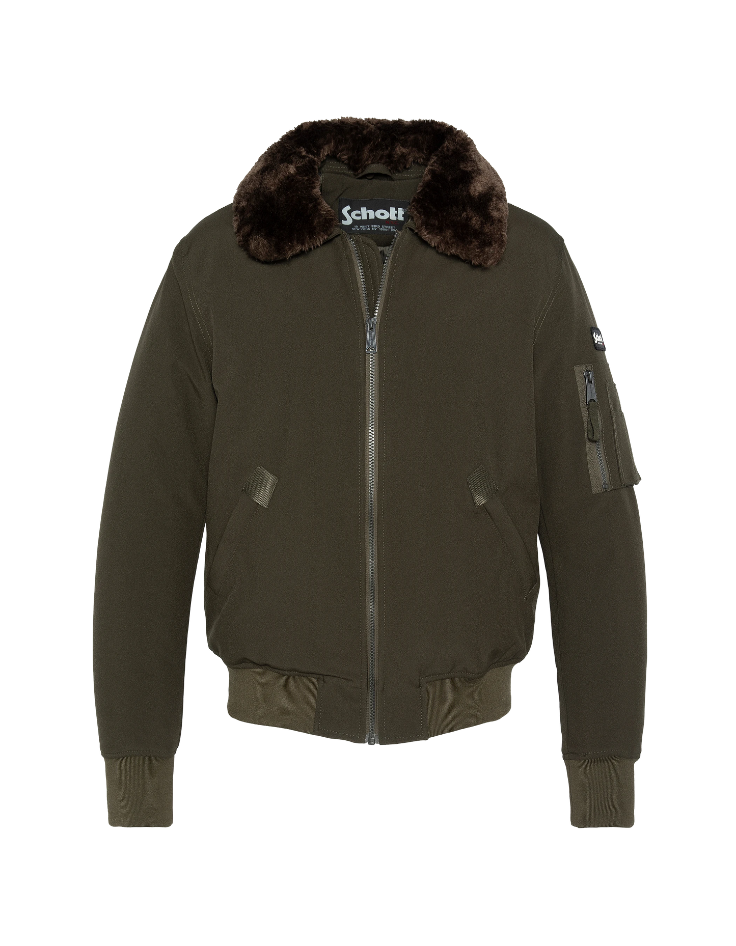 Giacca pilota kaki e marrone