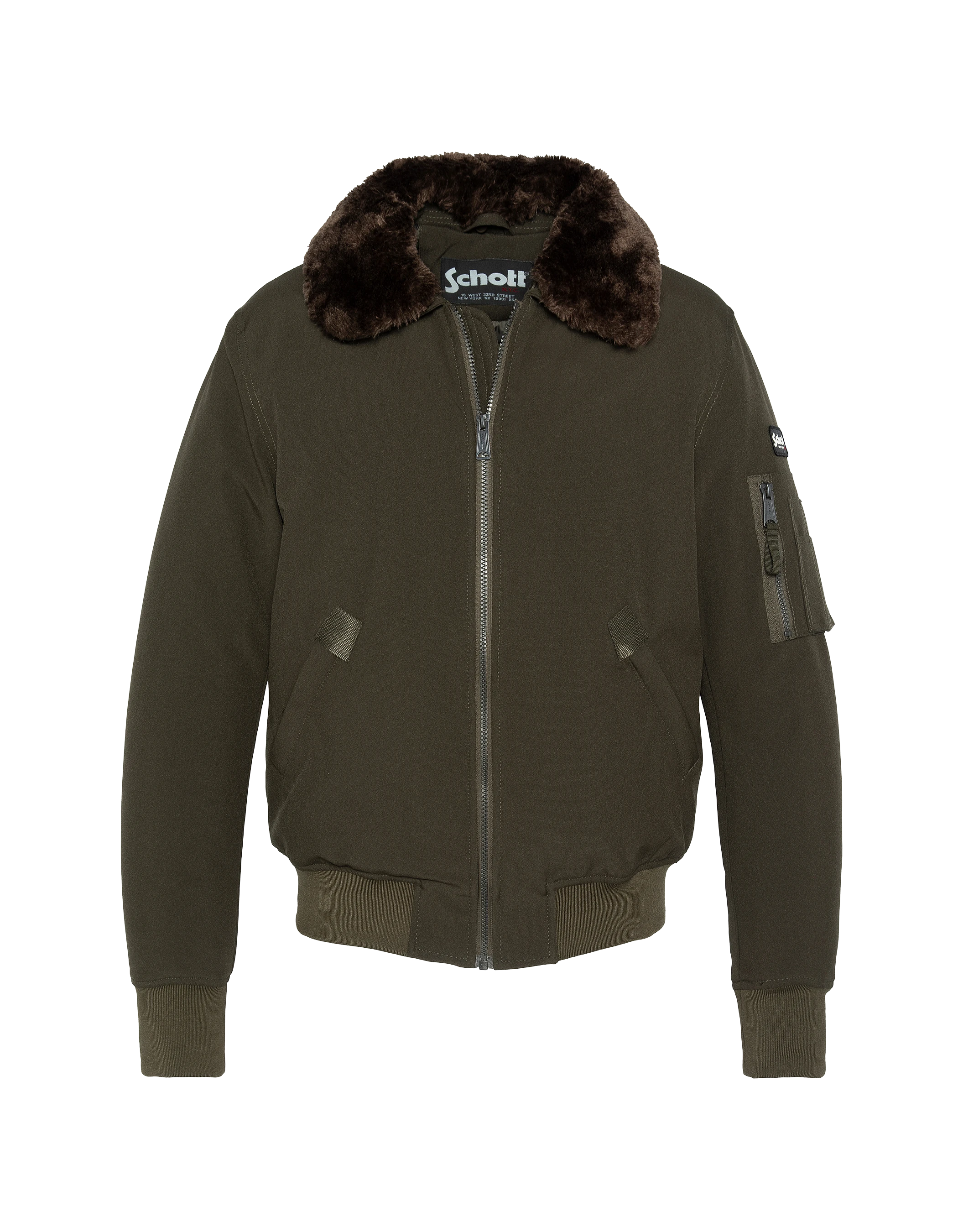 Giacca pilota kaki e marrone-2