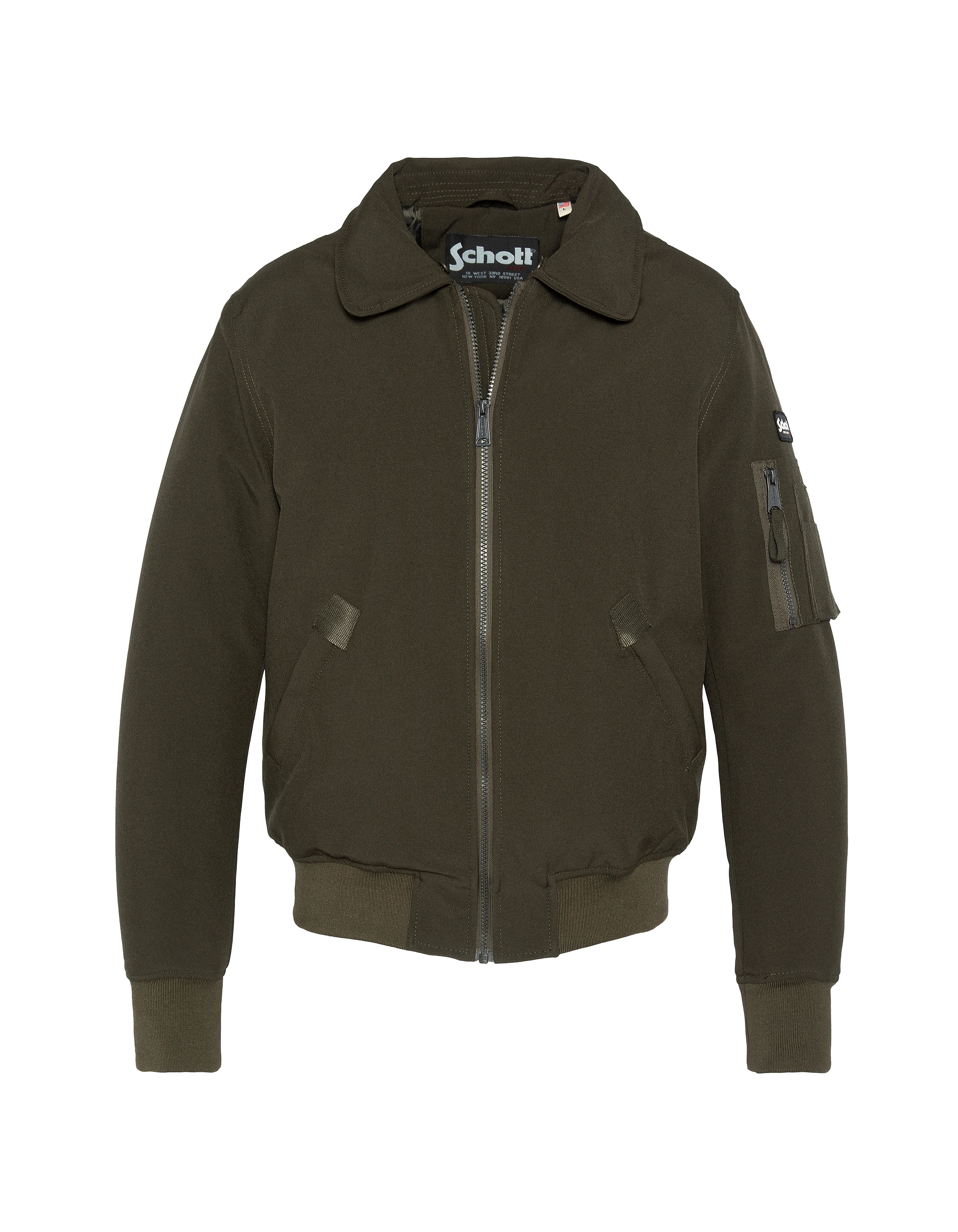 Giacca pilota kaki e marrone-7