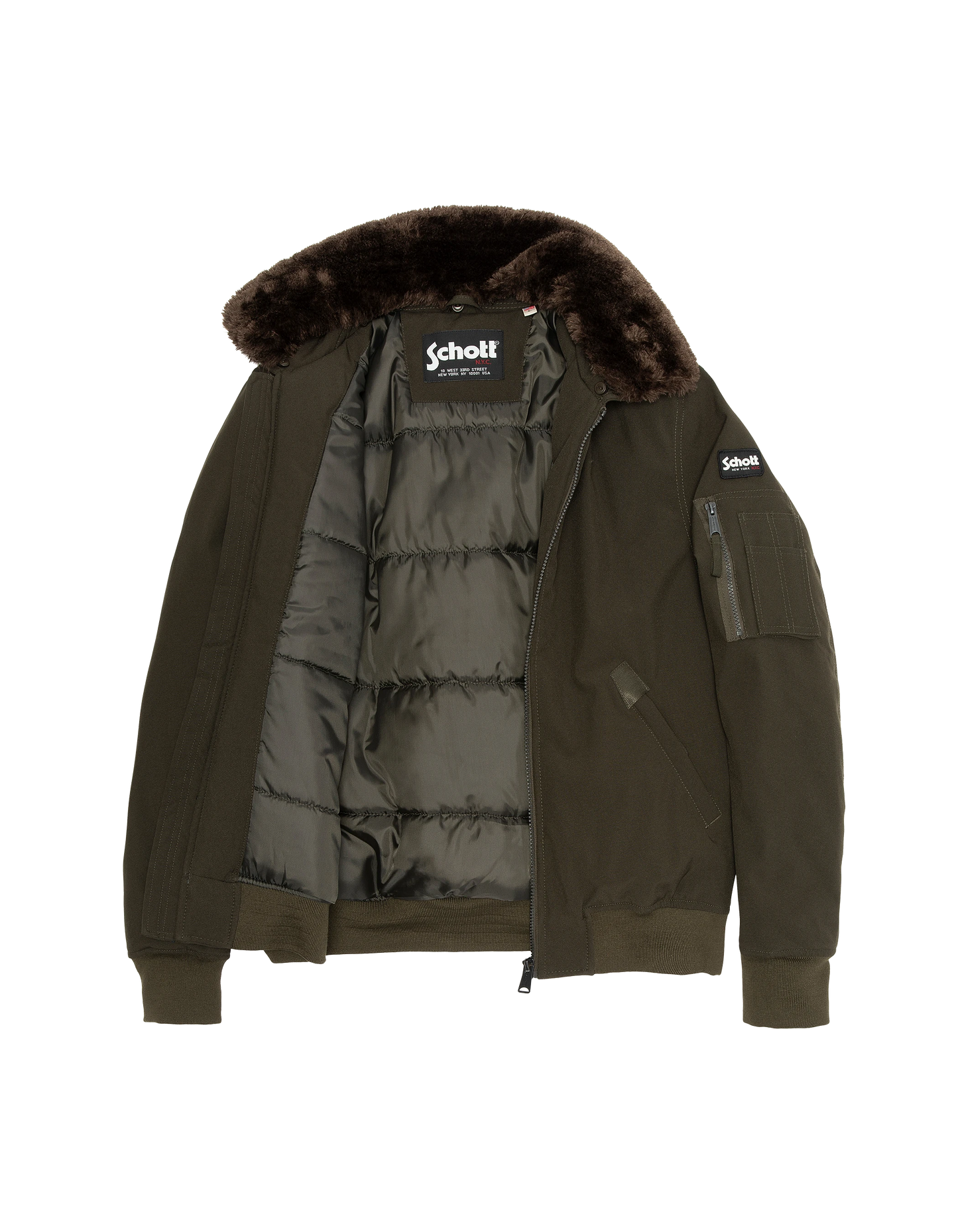 Giacca pilota kaki e marrone