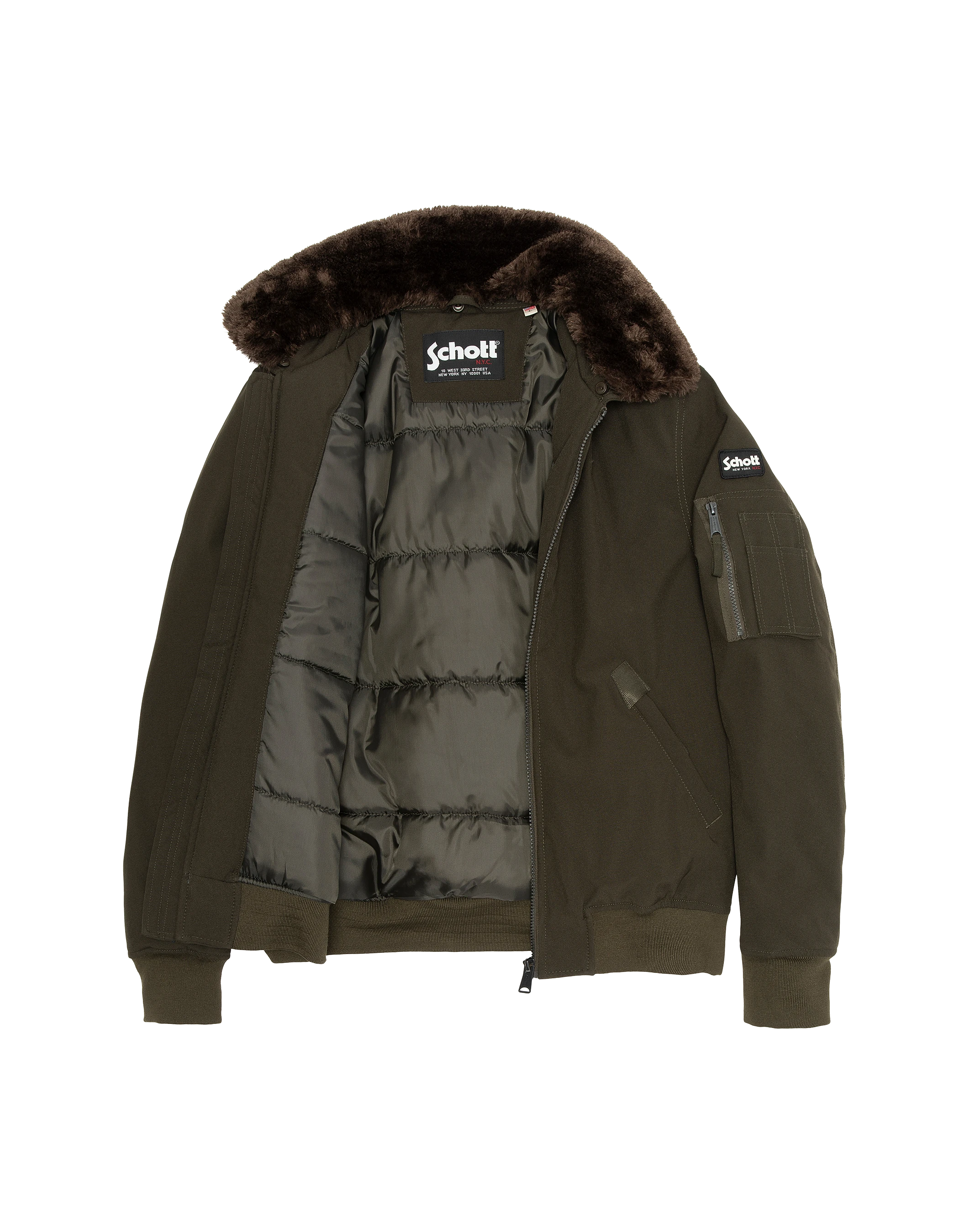 Giacca pilota kaki e marrone-8