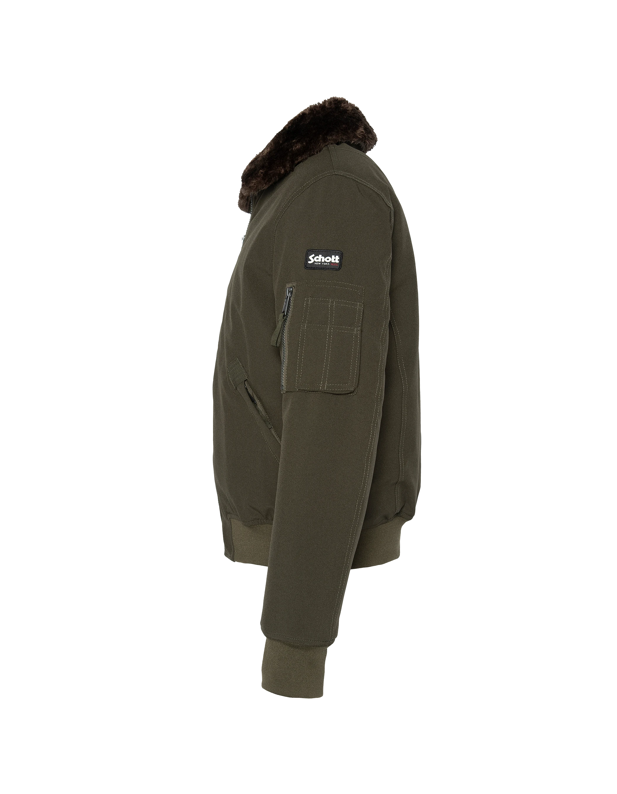 Giacca pilota kaki e marrone-9