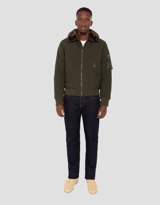 Blouson pilote kaki et marron