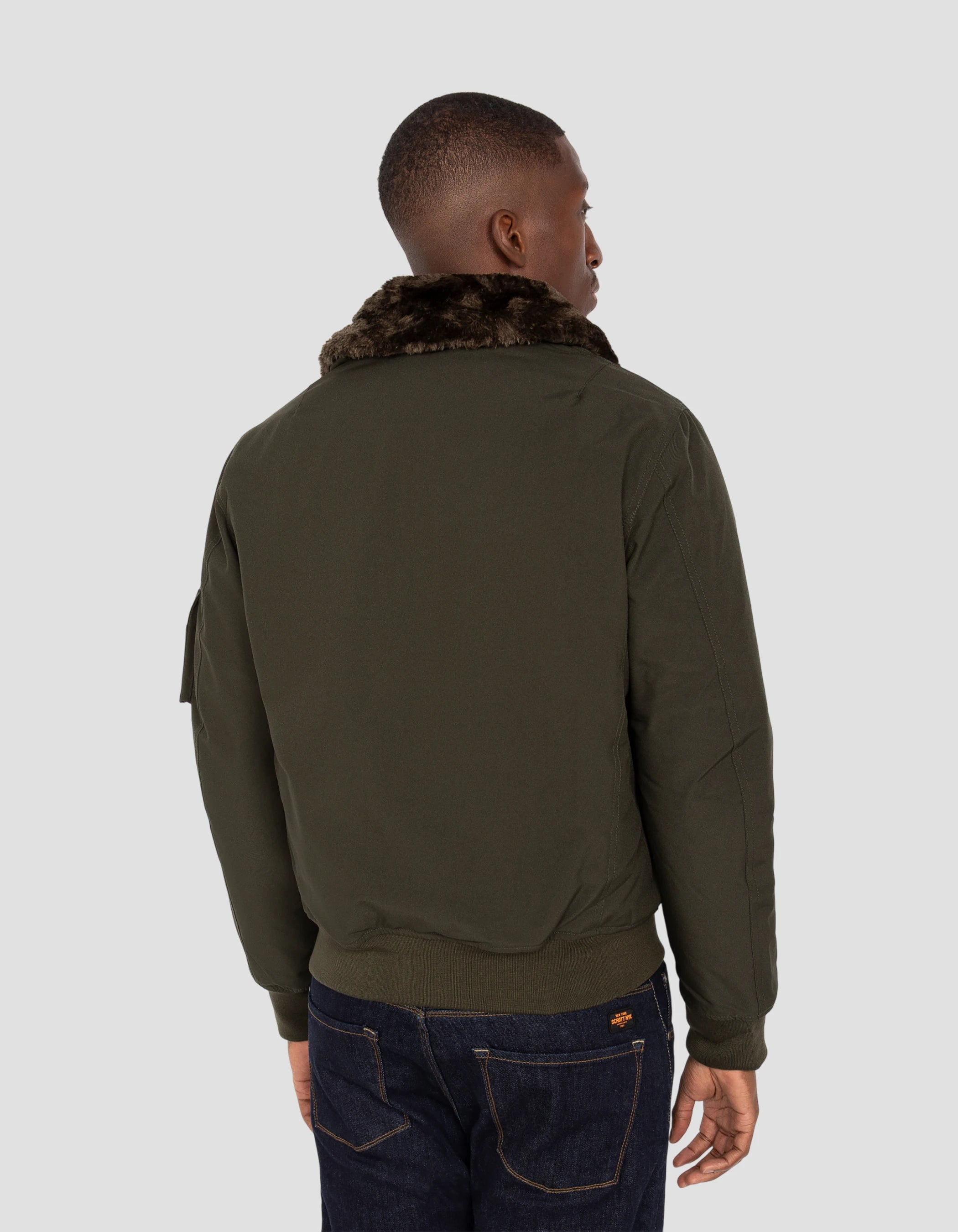 Giacca pilota kaki e marrone-6