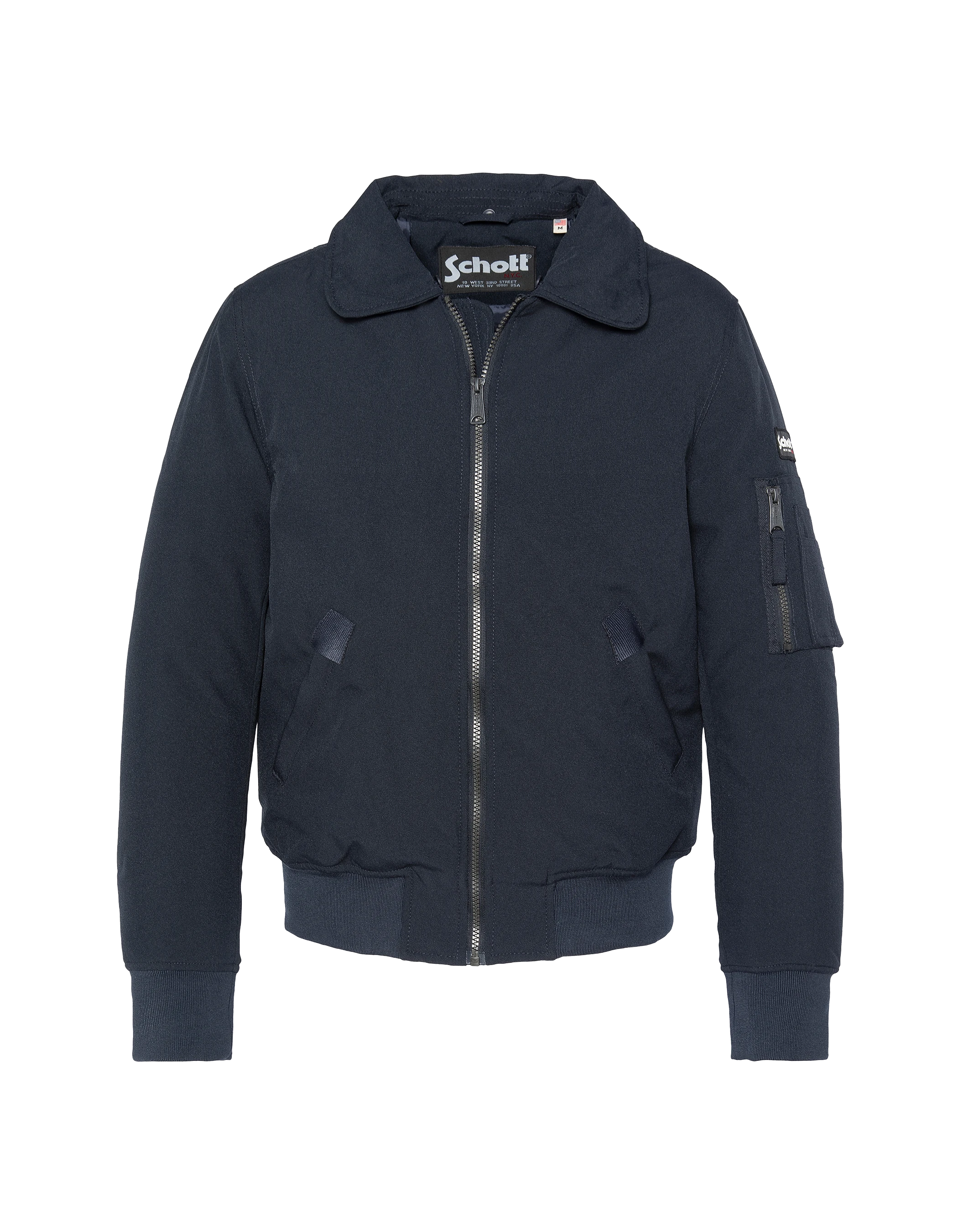 Blouson pilote bleu marine et marron-7