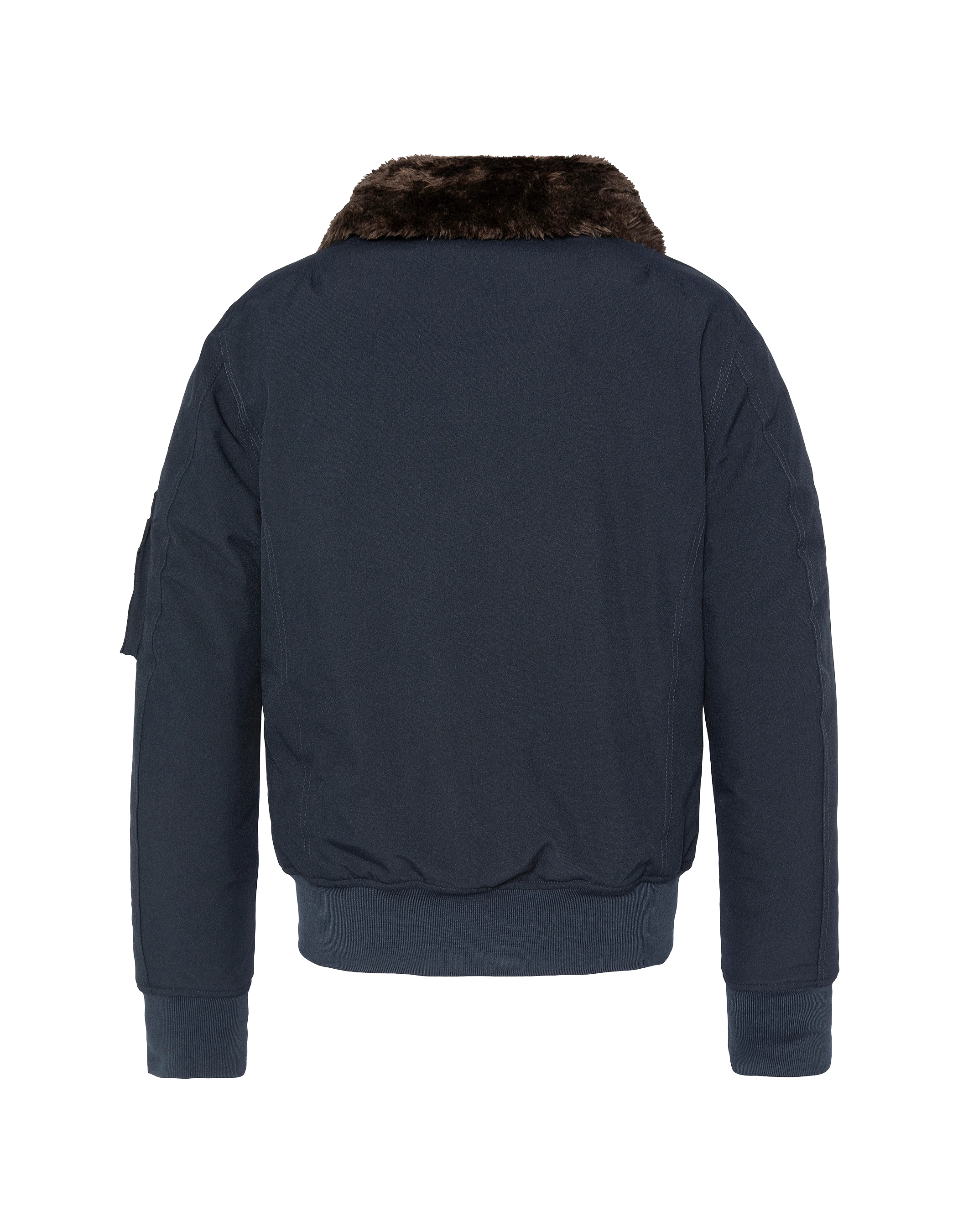 Blouson pilote bleu marine et marron-10