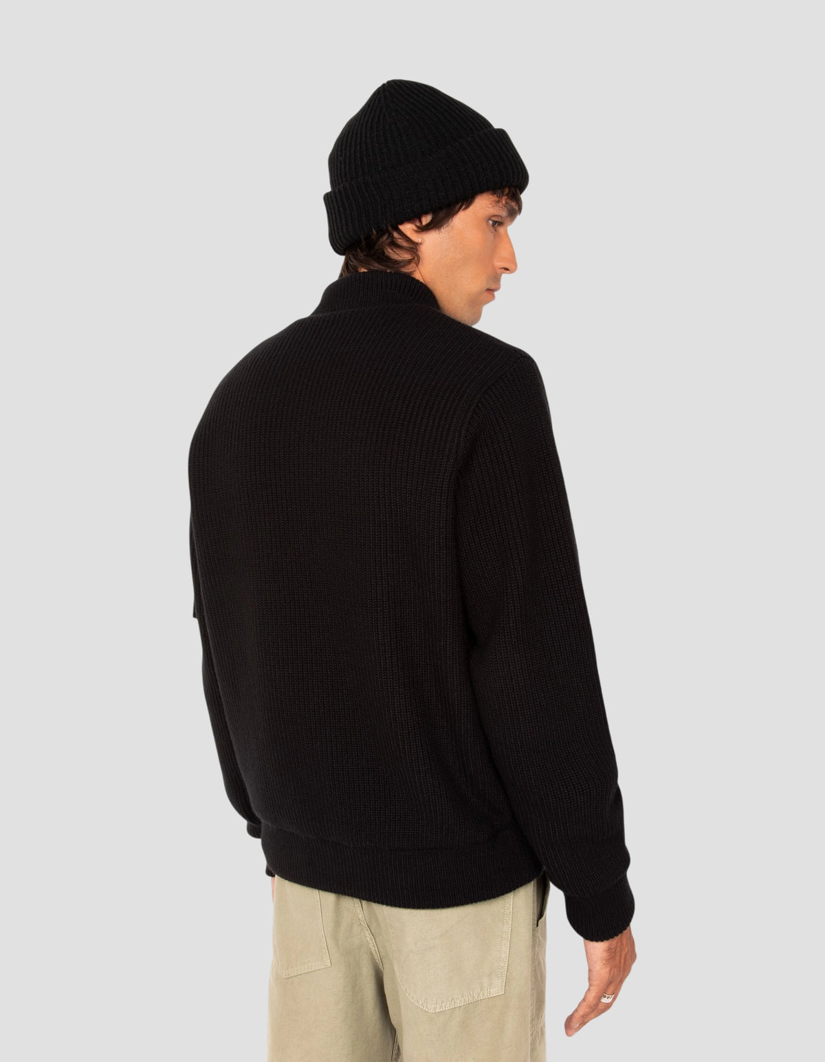 Blouson bomber noir type MA-1 bi-matière