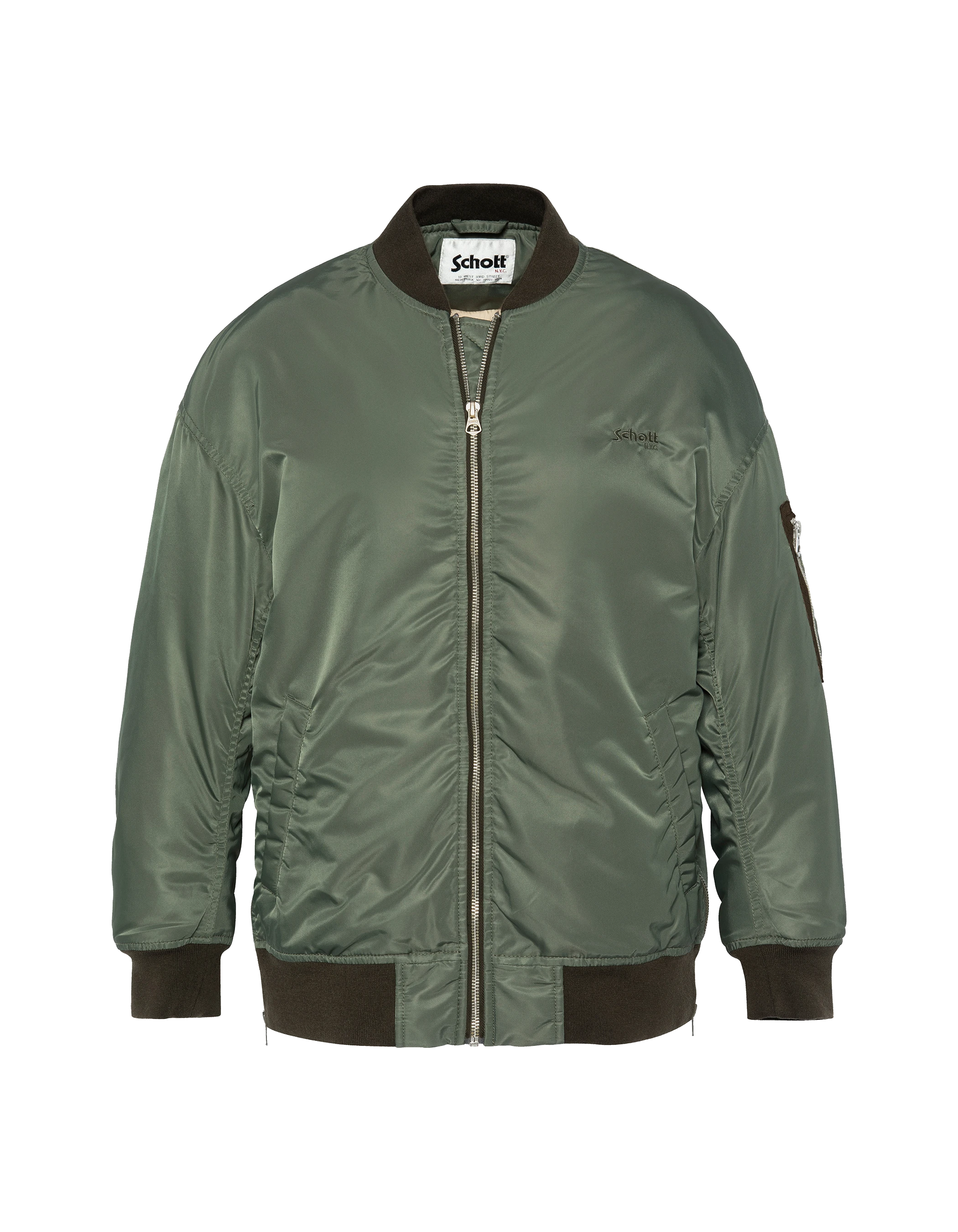 ジャケット・アウター 80's~ old MA-1 type ZIP blouson green 36 Bomber Ma -1 Long Vert - Airlongwrs | Schott NYC®