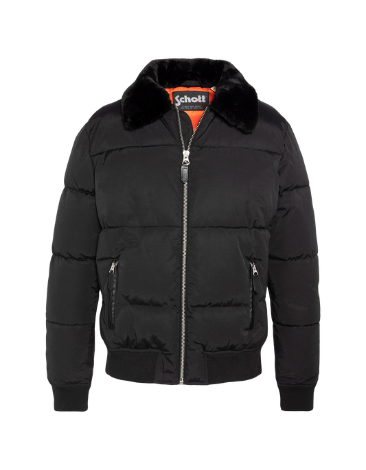 Rubber black down jacket - Montreal | Schott NYC®