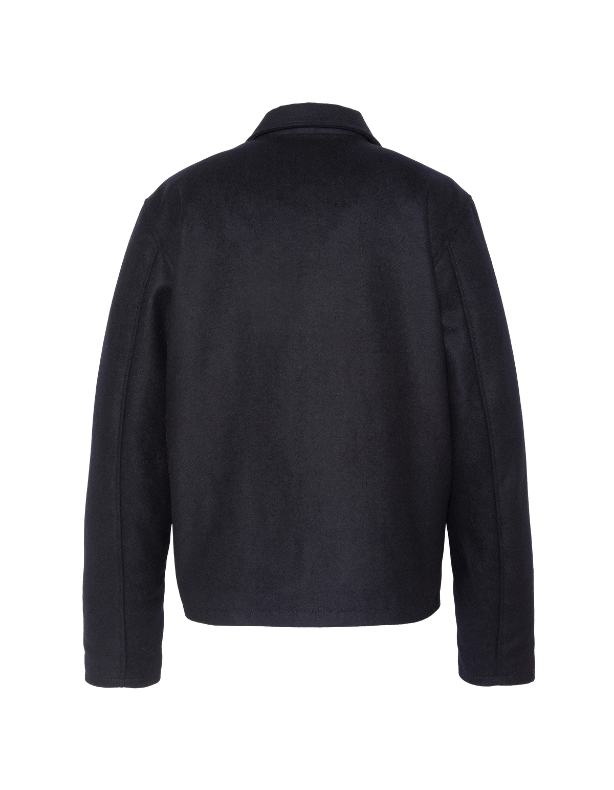 Blouson casual bleu marine en laine mélangée