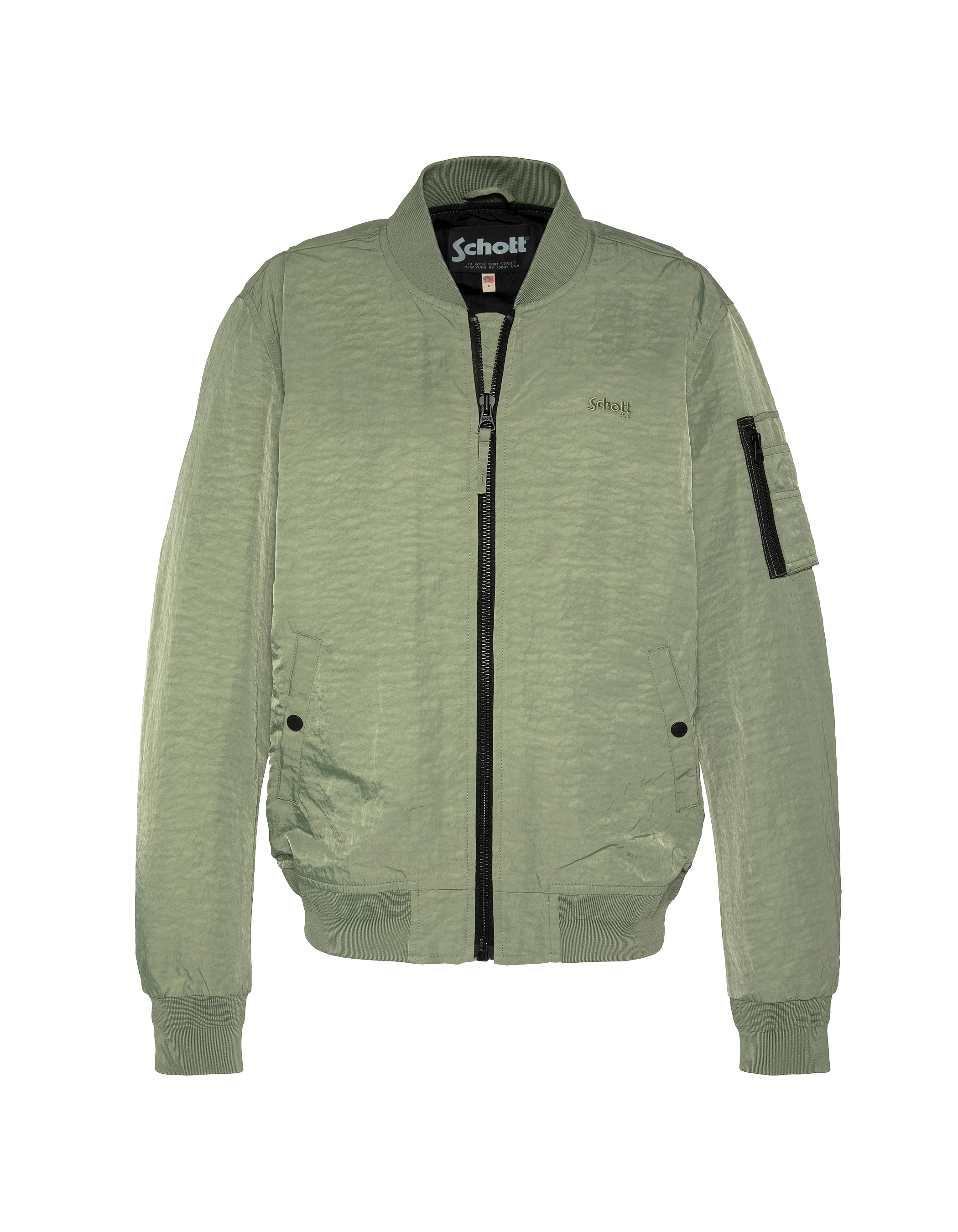 Bomber sage kaki léger déperlant effet froissé-2