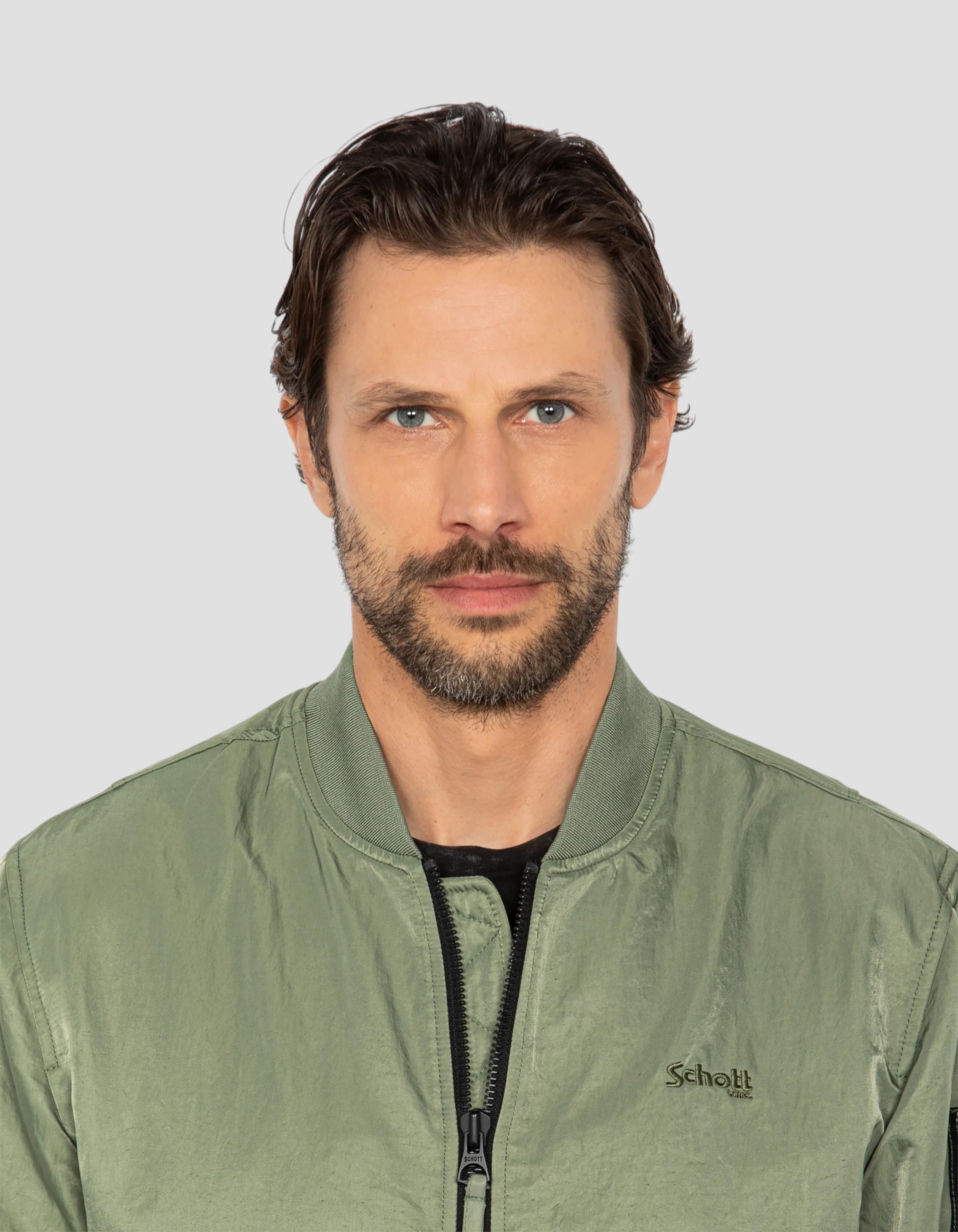 Bomber sage kaki léger déperlant effet froissé-5