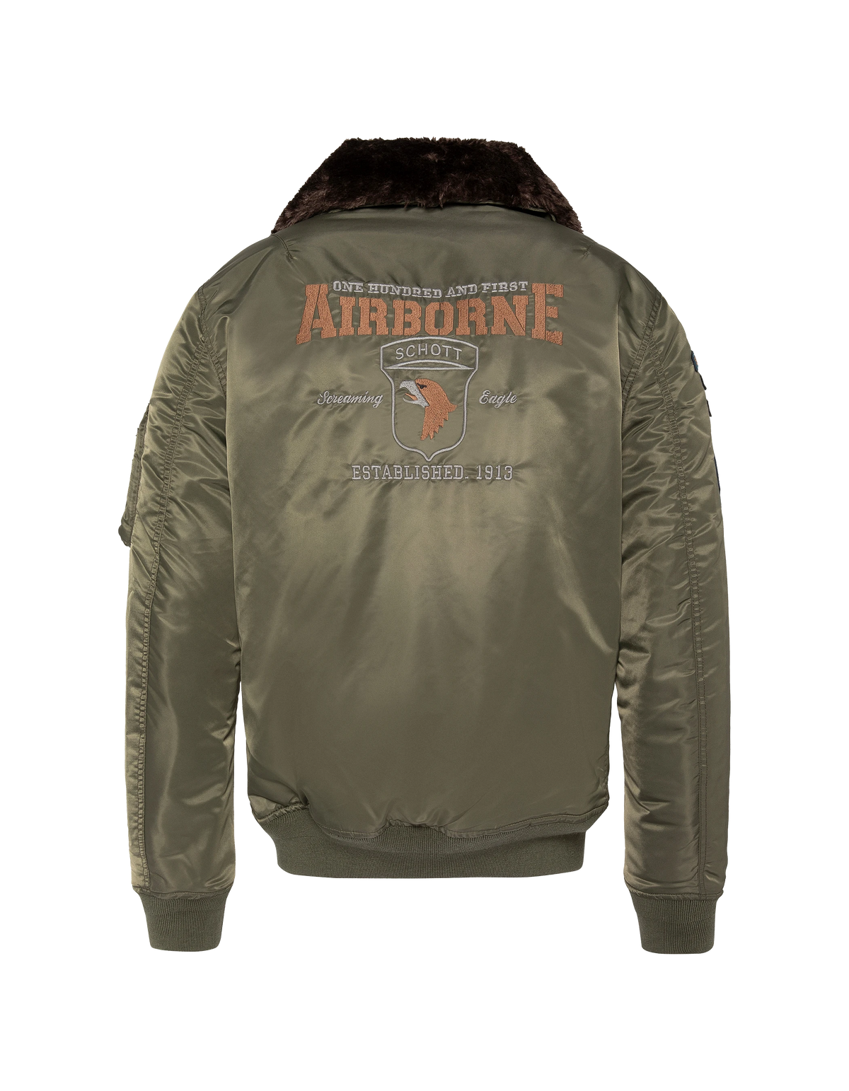 Khakifarbene Pilotenjacke mit Armeeabzeichen-13
