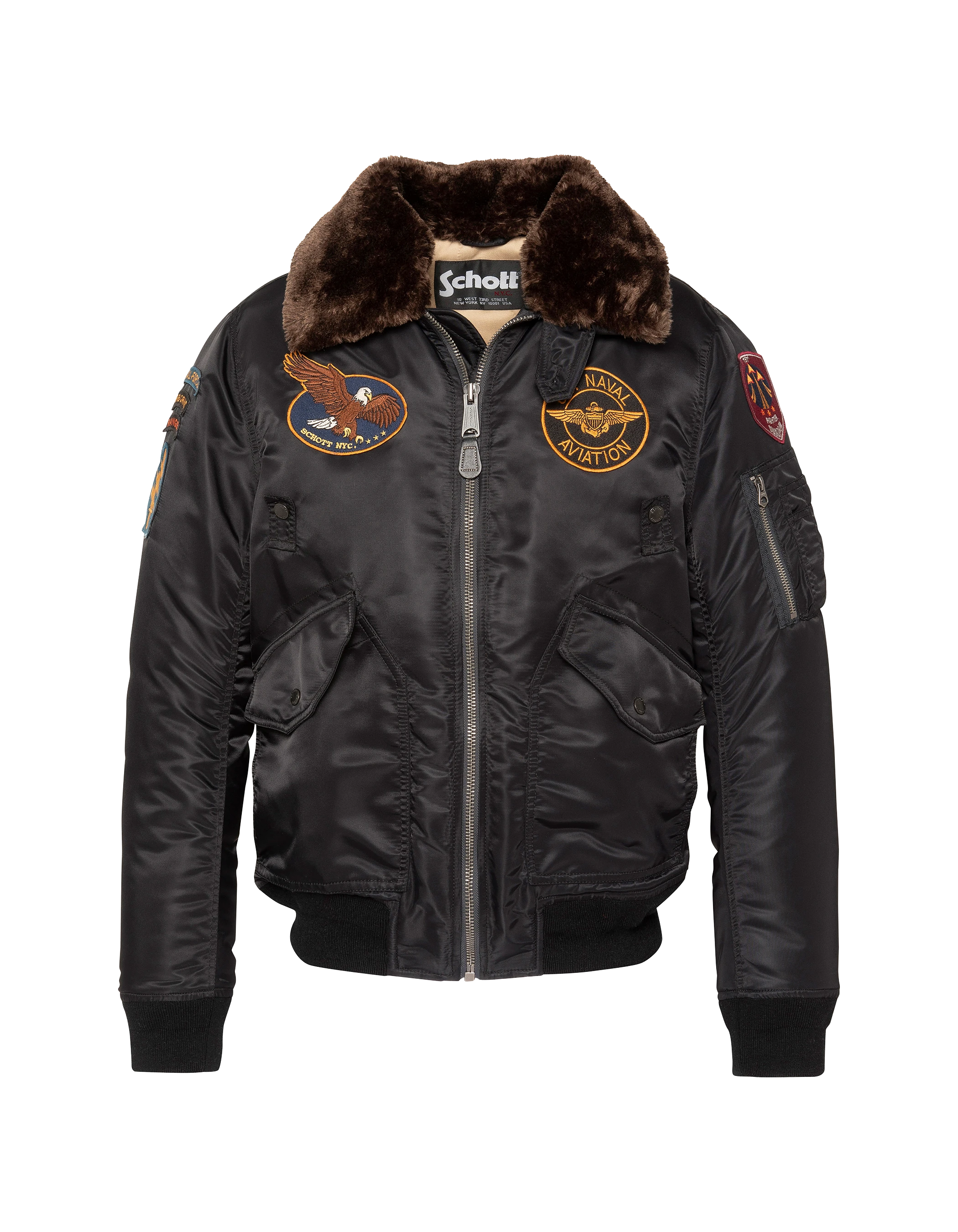 flight jacket patched black-2
