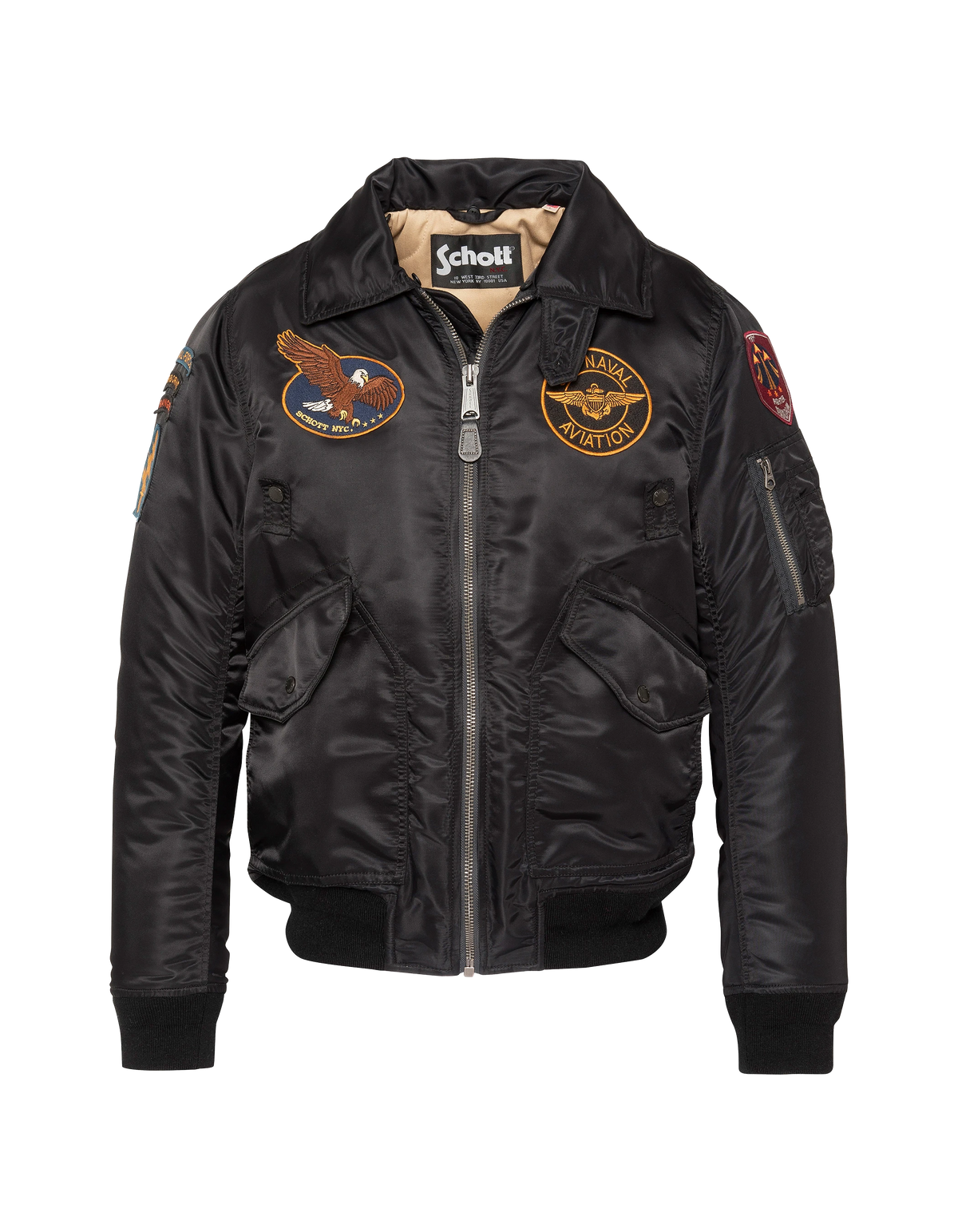 flight jacket patched black-7