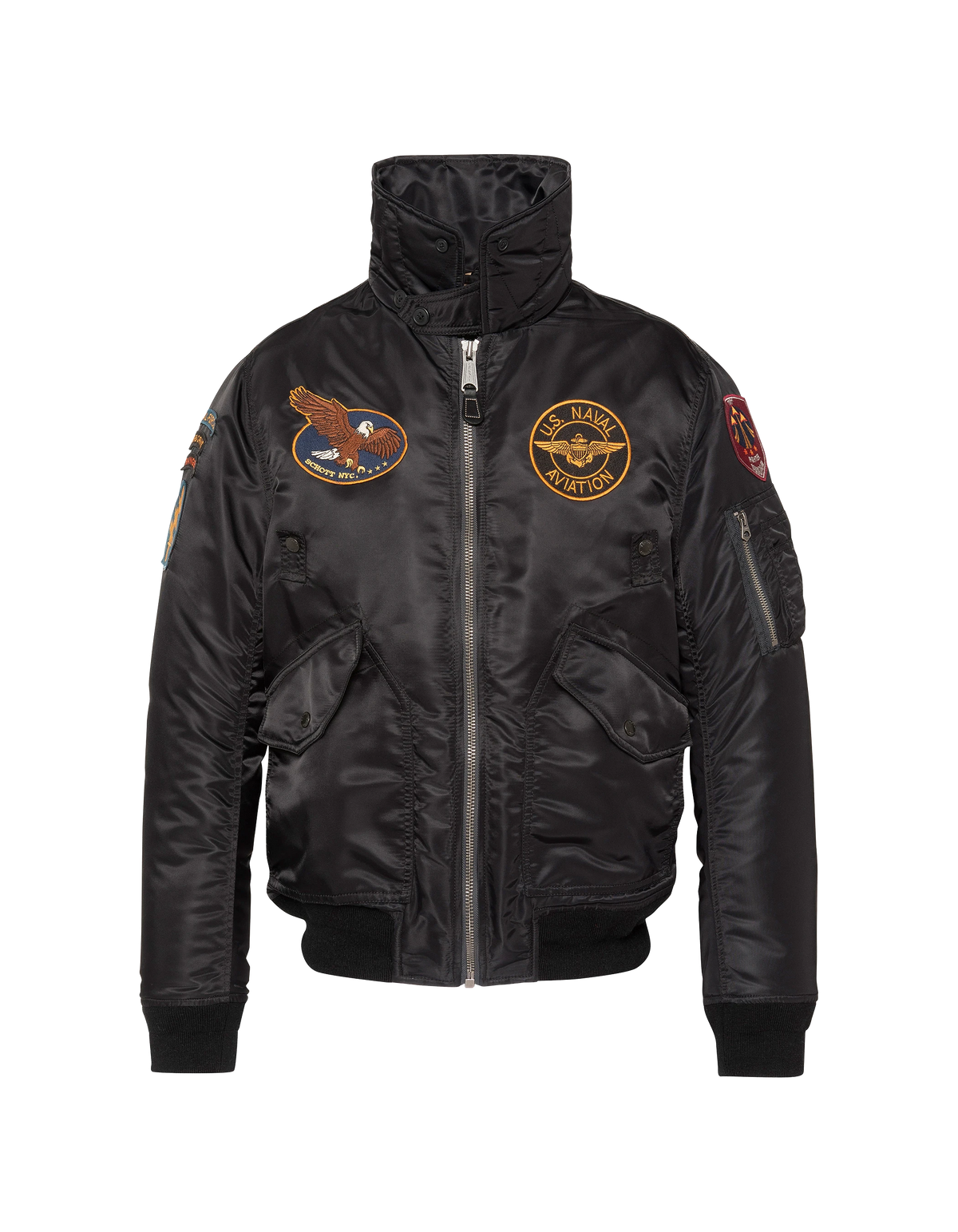 flight jacket patched black-8