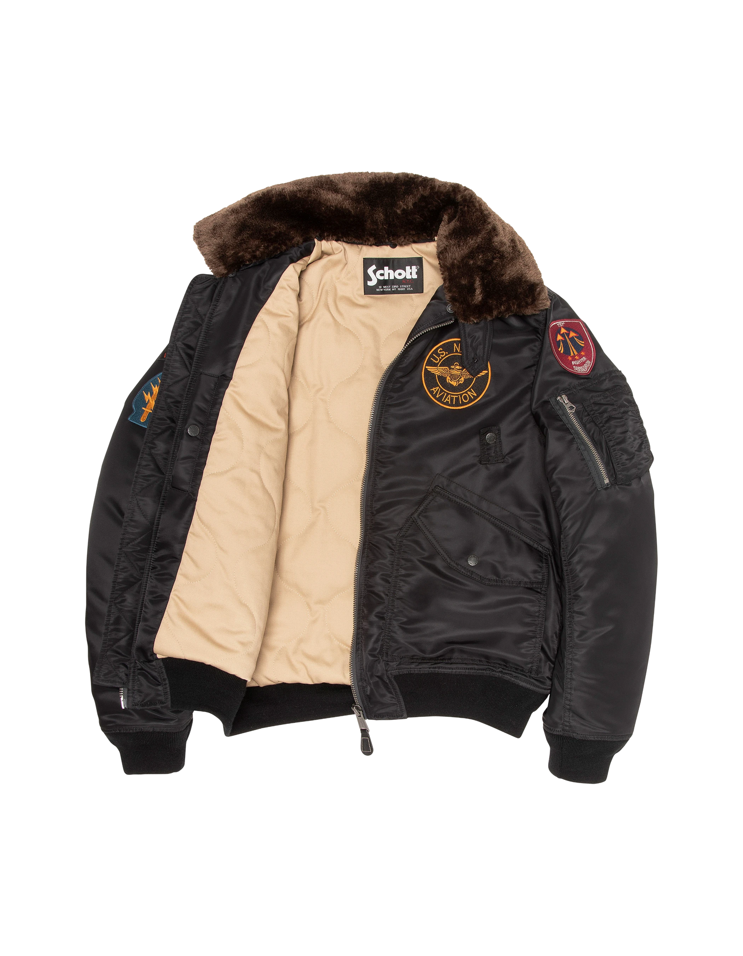 flight jacket patched black