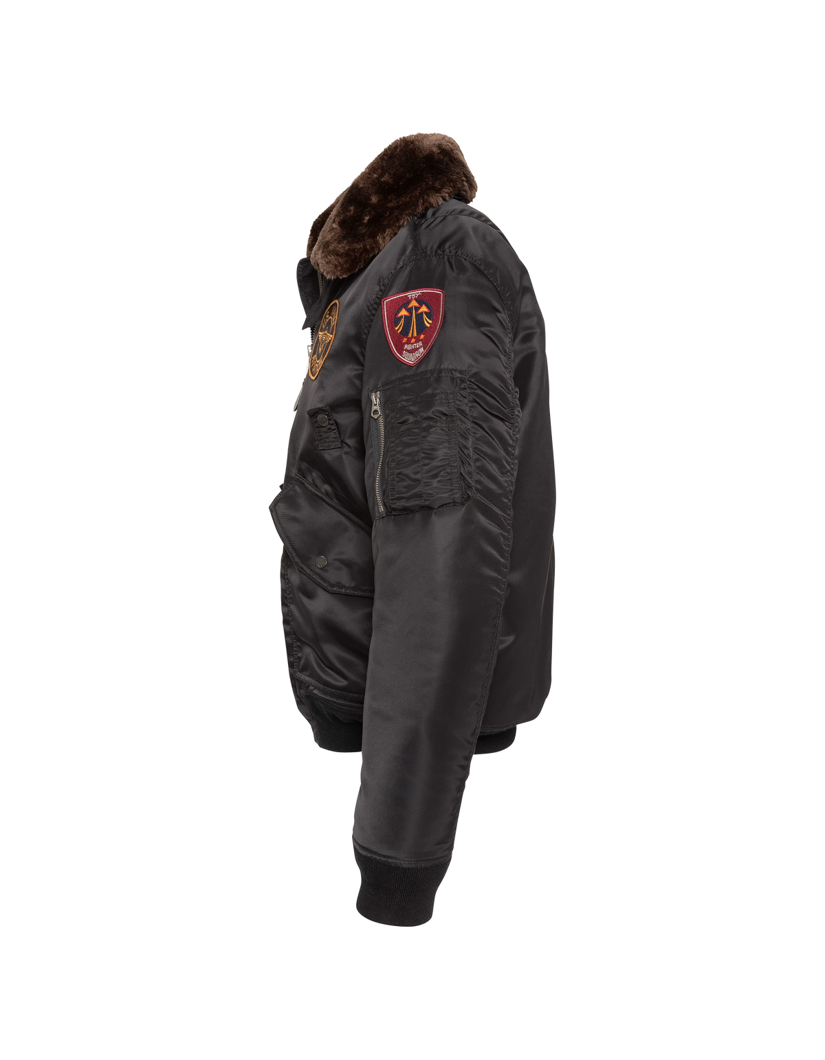 flight jacket patched black