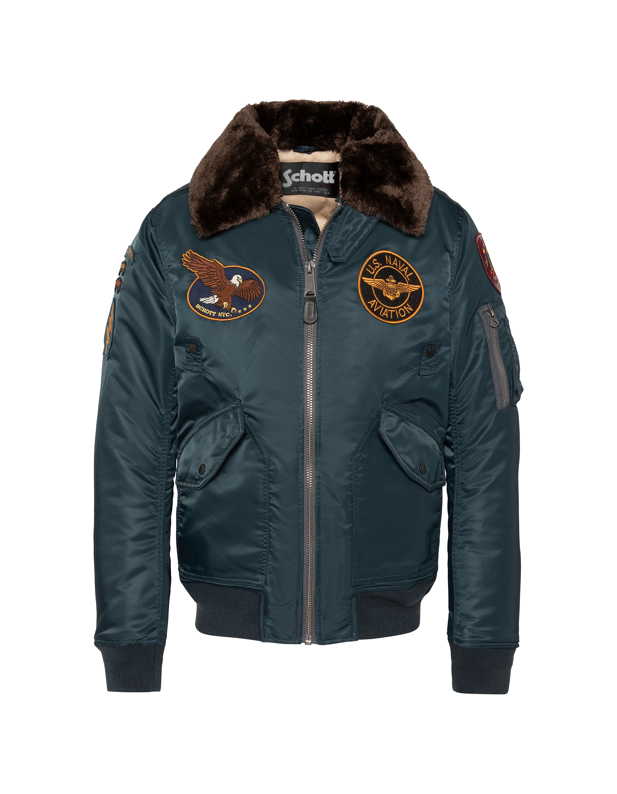 flight jacket patched navy blue-1