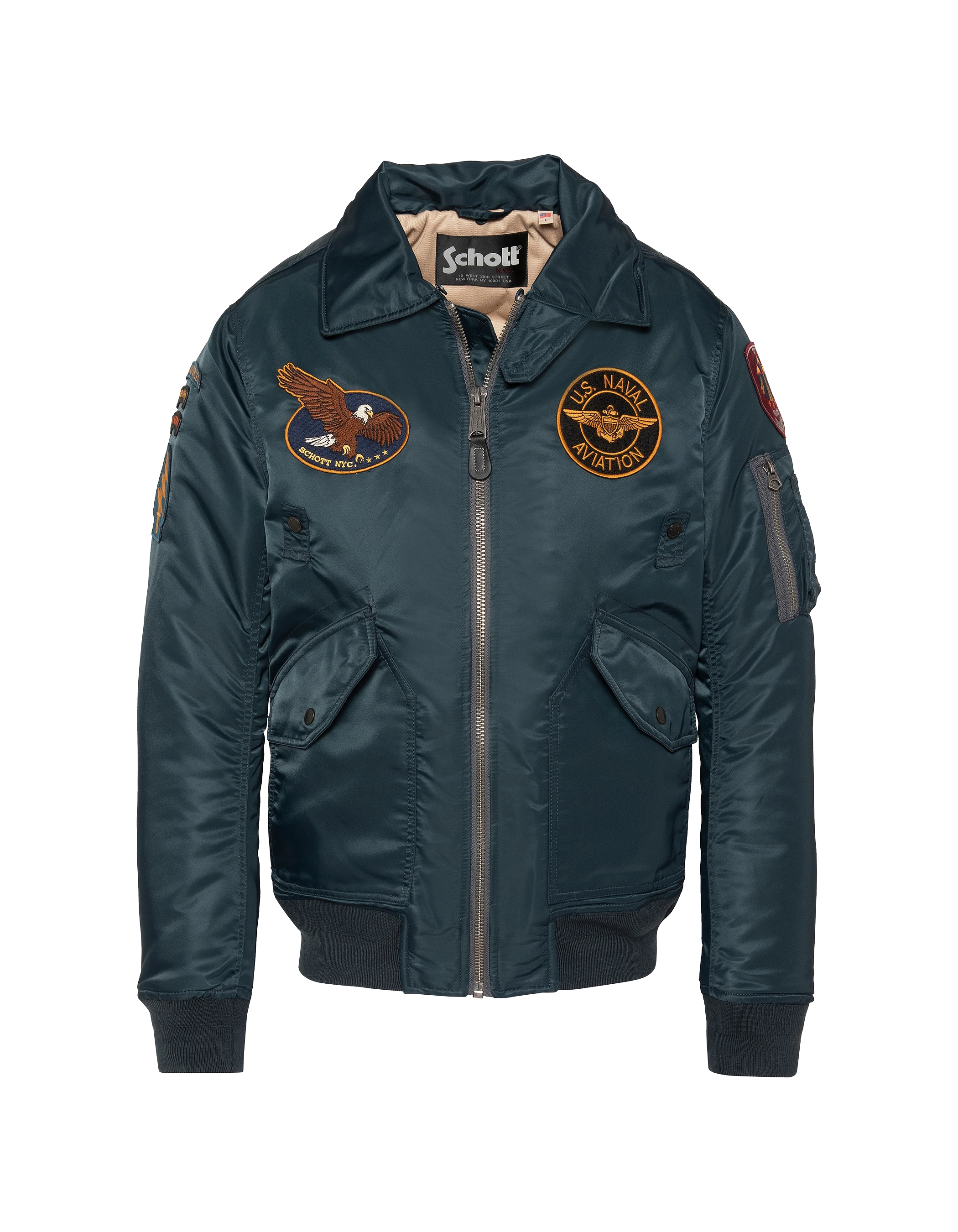 flight jacket patched navy blue-3