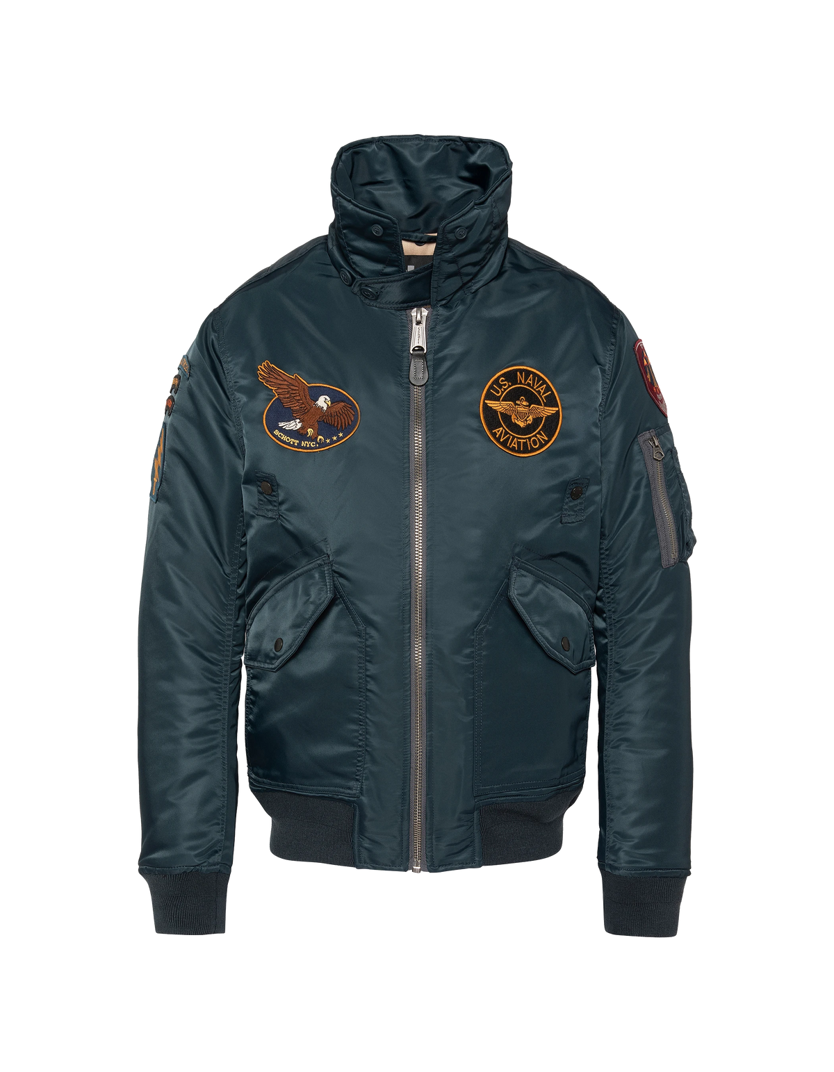 flight jacket patched navy blue-4