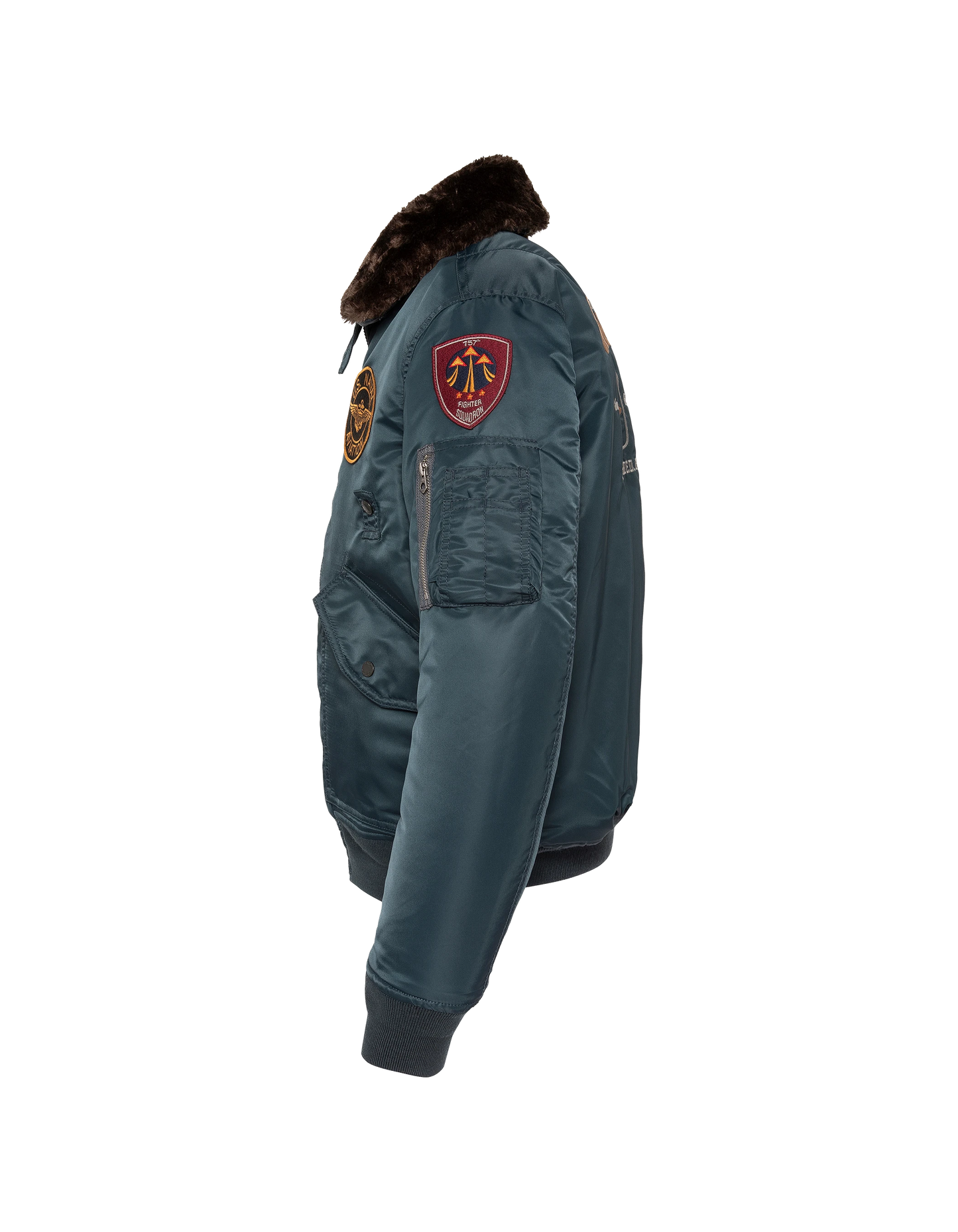 flight jacket patched navy blue