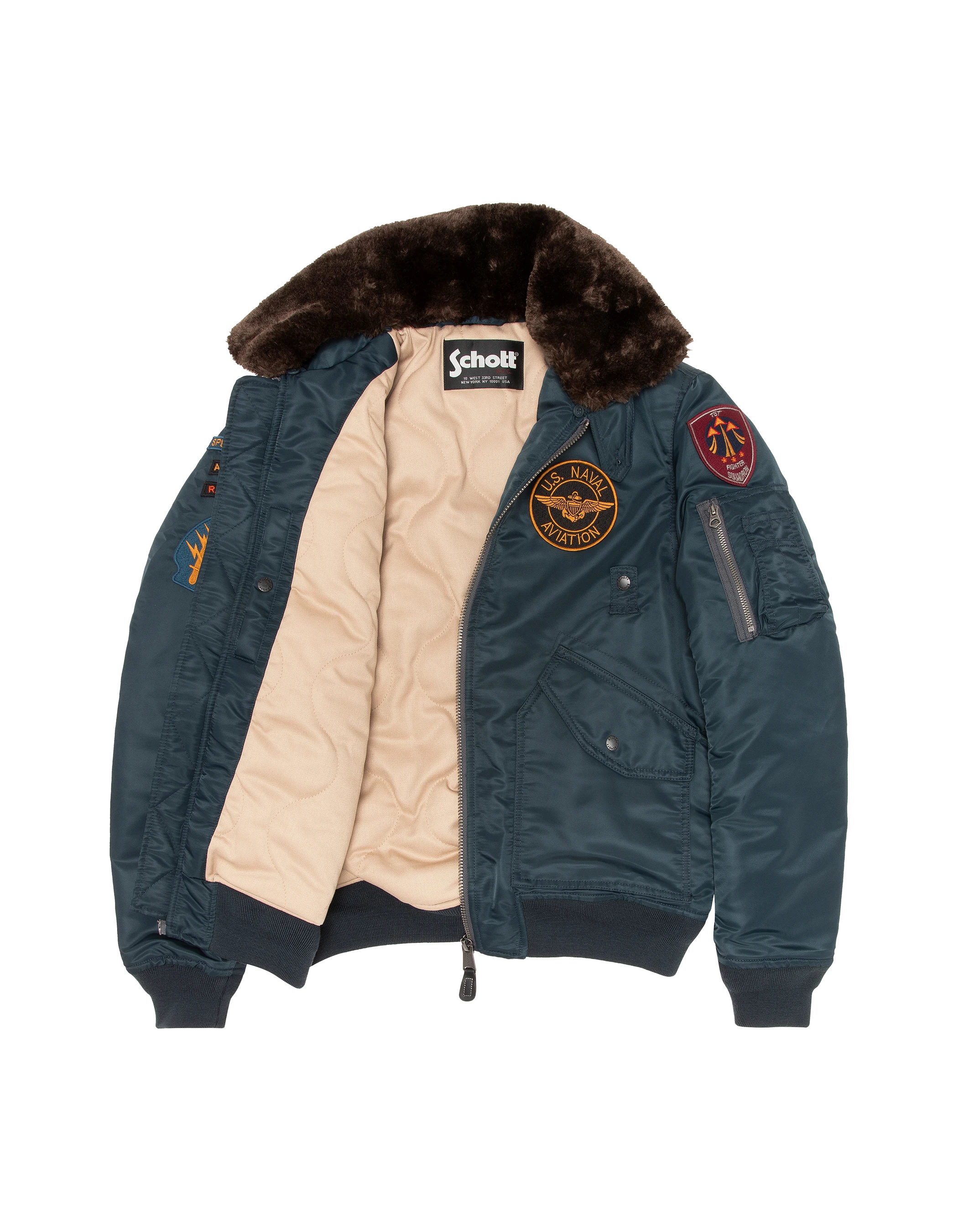 flight jacket patched navy blue-7