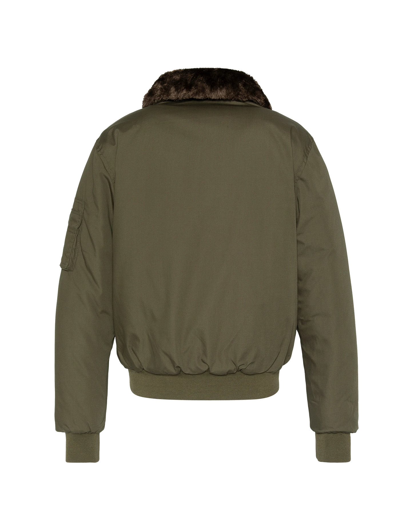 Blouson kaki avec col en fausse fourrure amovible