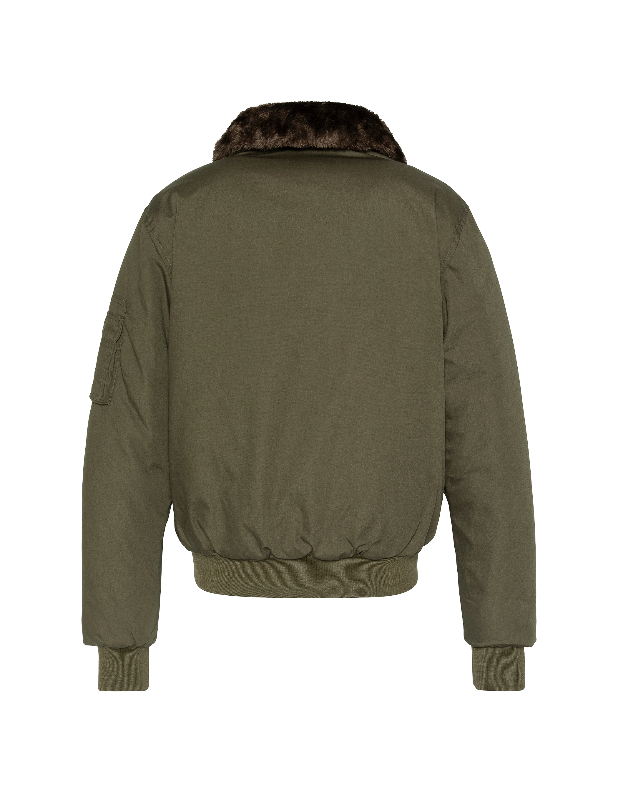 Blouson kaki avec col en fausse fourrure amovible-7