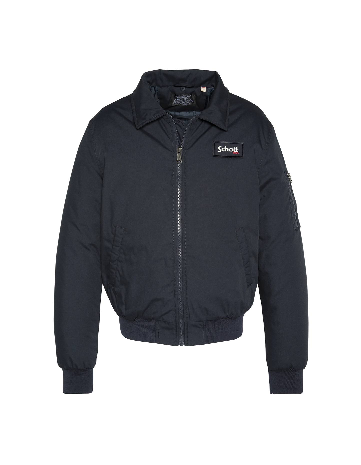 Giacca blu navy con collare in finta pelliccia rimovibile