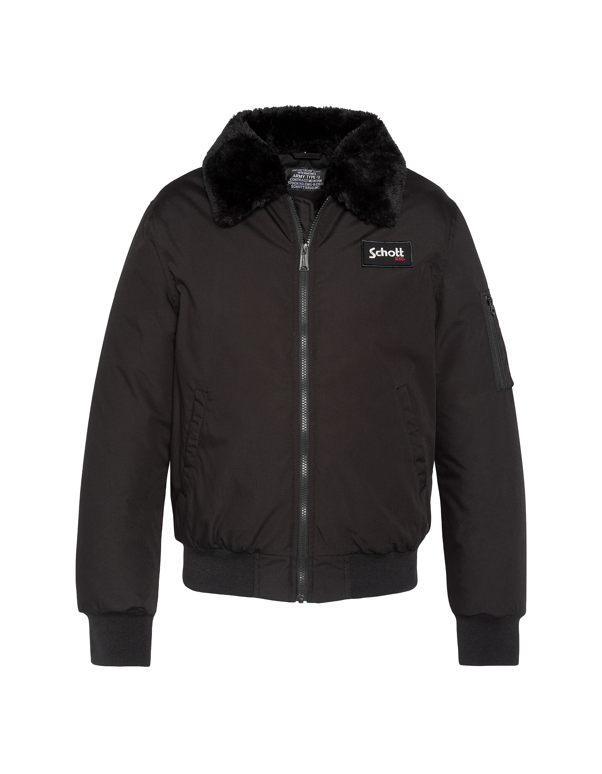 Chaqueta piloto negra para niños-2