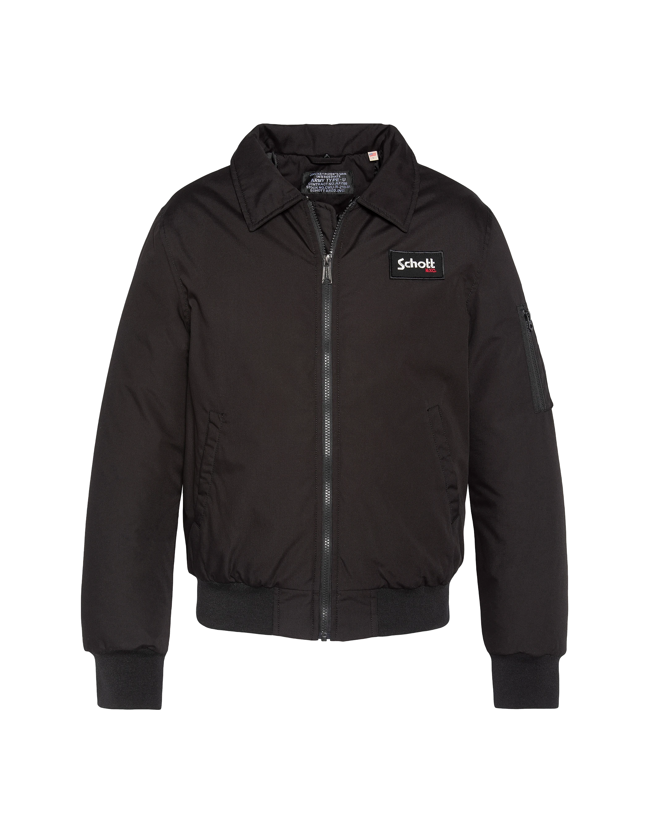 Chaqueta piloto negra para niños-5